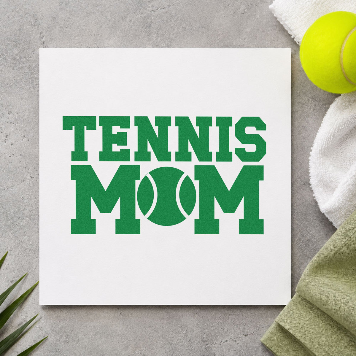 Tennis Mom Ball Typography Stamp – Duo Hand in use 10