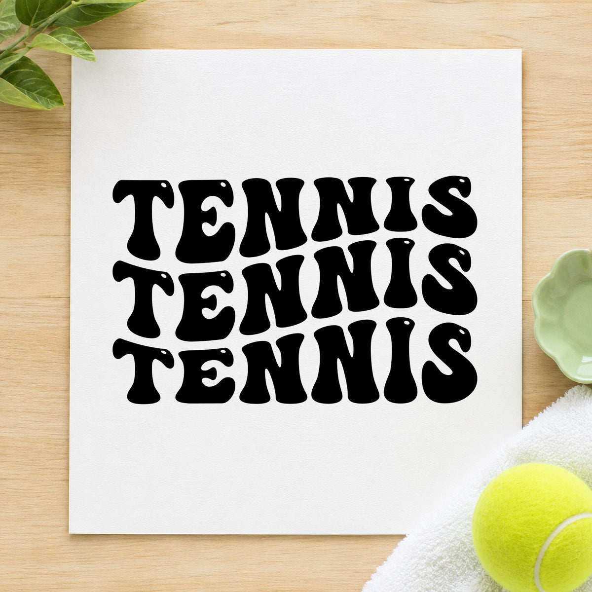 Repeated Wavy Tennis Lettering Slim Pre-Inked Stamp in use 4
