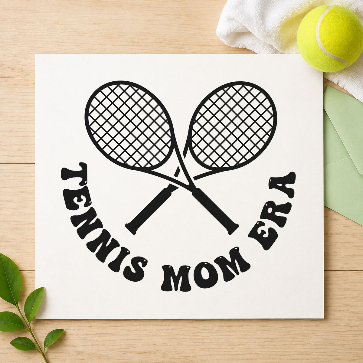 Tennis Mom Era Rackets Slim Pre-Inked Stamp in use 4