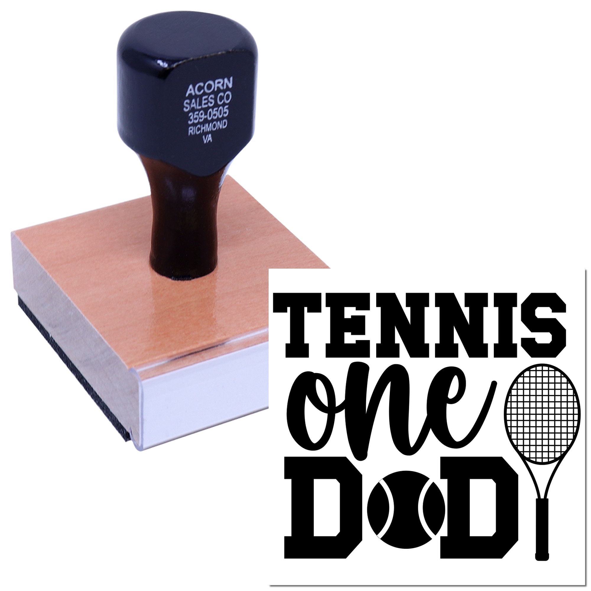 Custom self-inking rubber stamp with tennis dad design, ideal for personalized sports gifts, cards, and coach stationery.