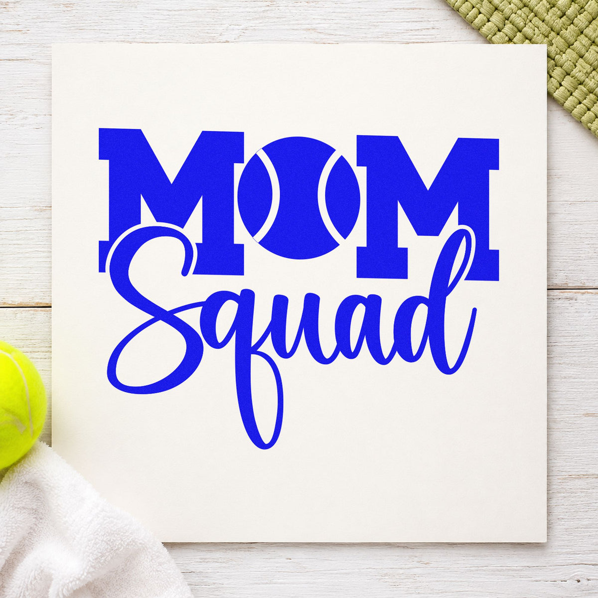 Tennis Mom Squad Word Art Rubber Stamp – Wood Handle in use 5