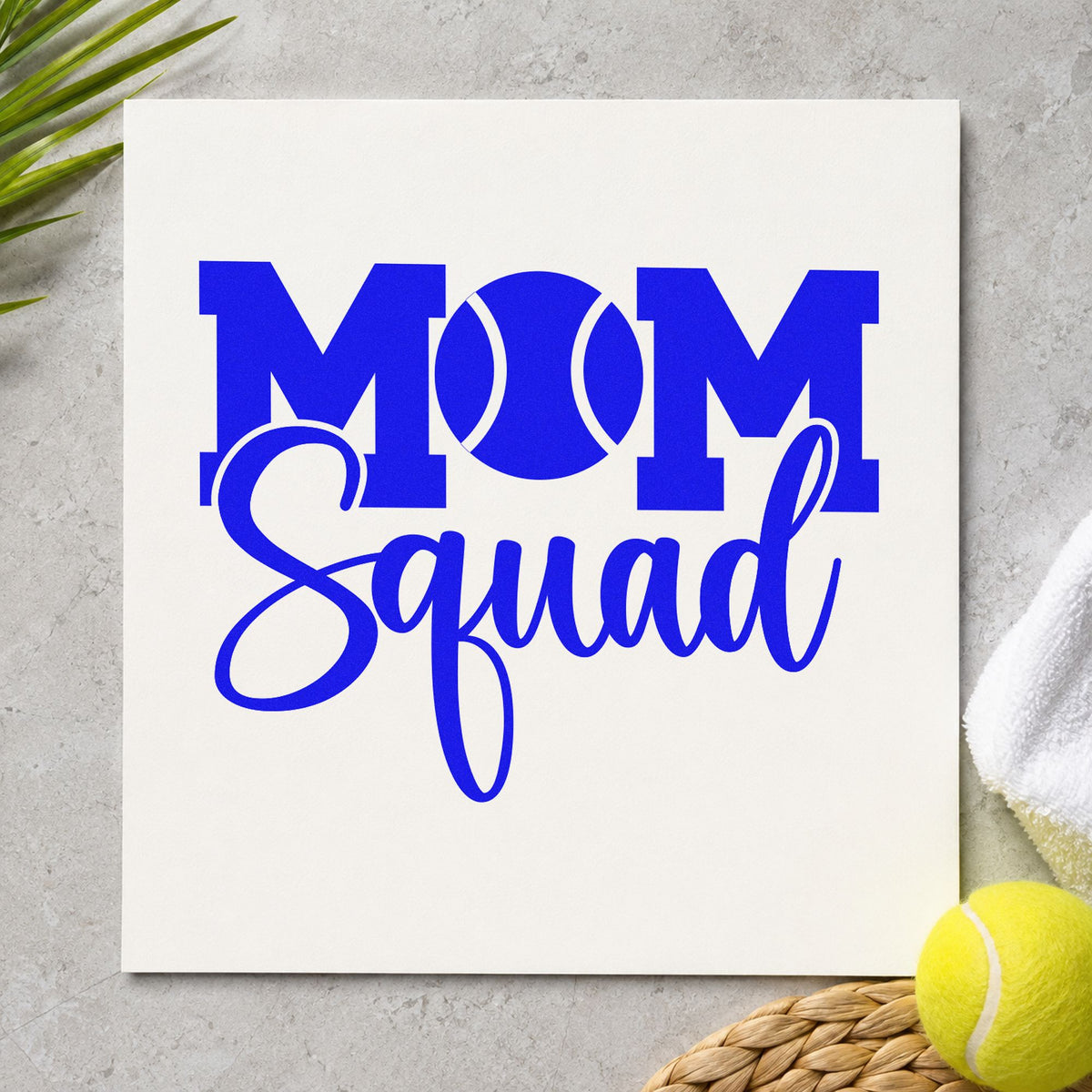 Tennis Mom Squad Word Art Rubber Stamp – Wood Handle in use 6