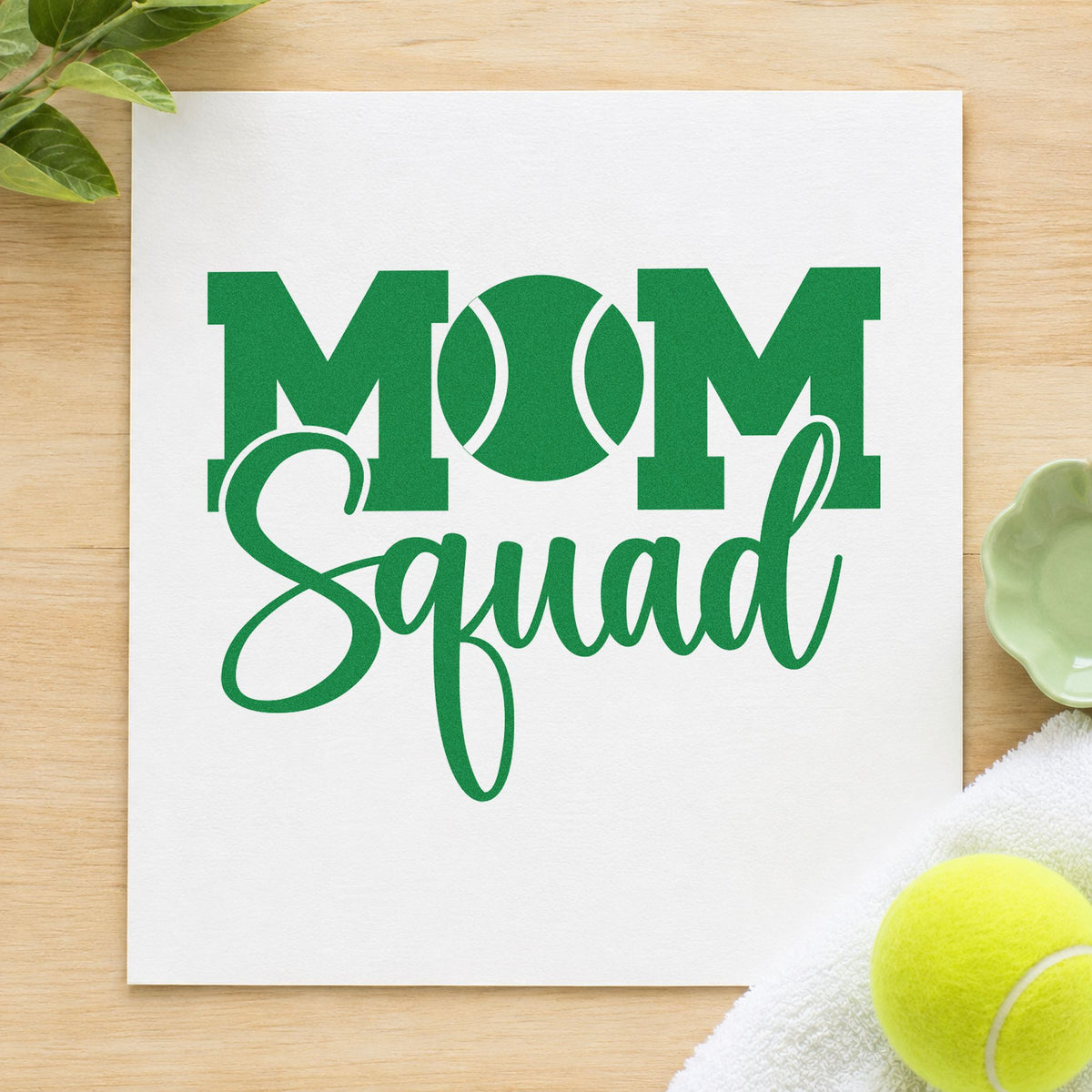 Tennis Mom Squad Word Art Rubber Stamp – Wood Handle in use 8