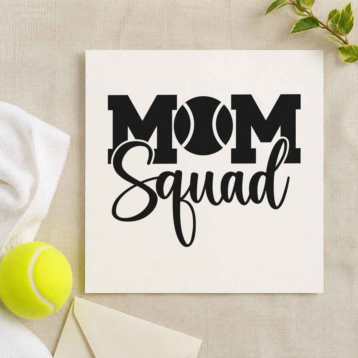 Tennis Mom Squad Word Art Rubber Stamp – Wood Handle in use 9