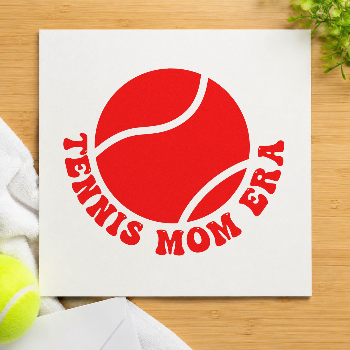 Tennis Mom Era Ball Self-Inking Craft Stamp in use 7