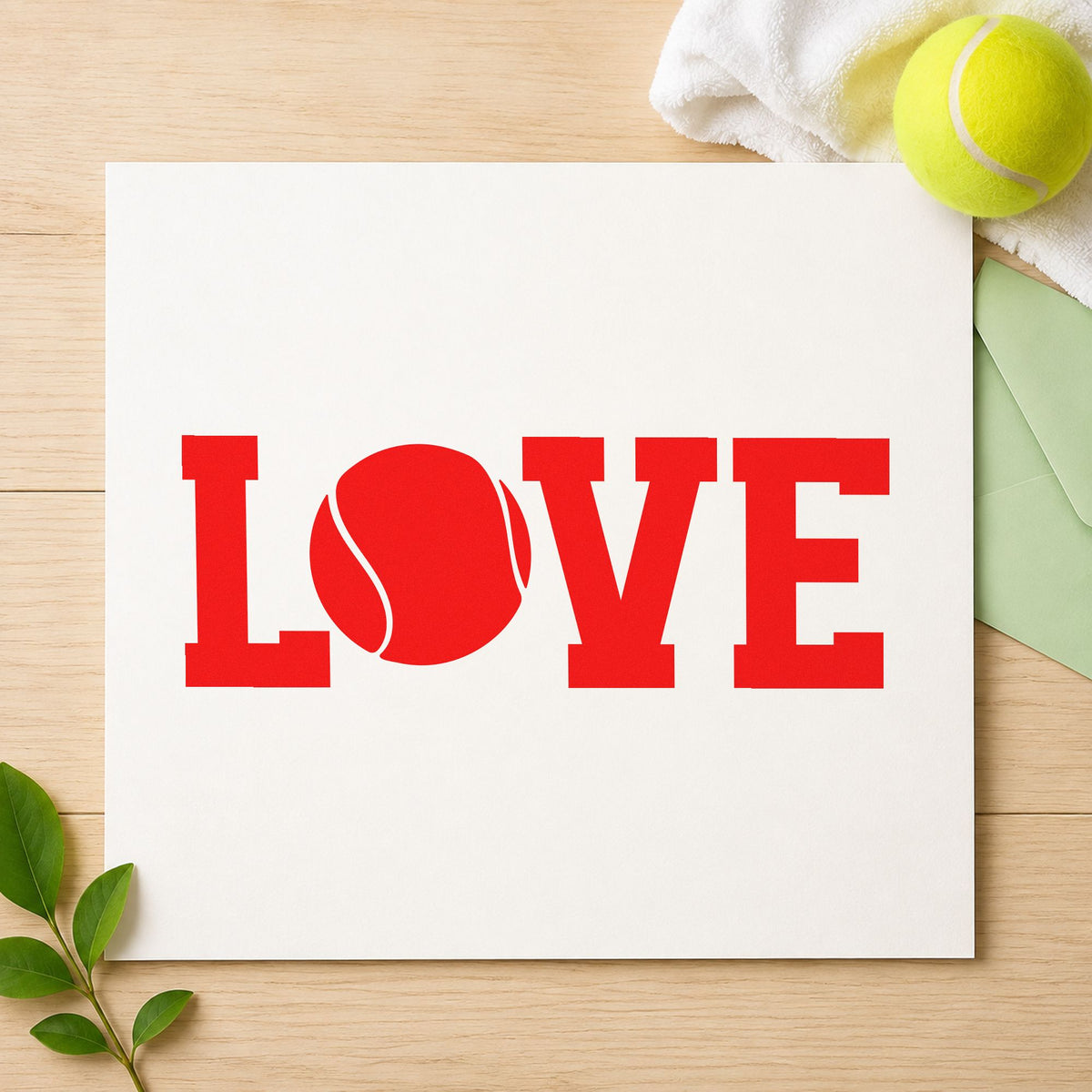 Love Tennis Solid Ball Letter Rubber Stamp – Duo Hand in use 8