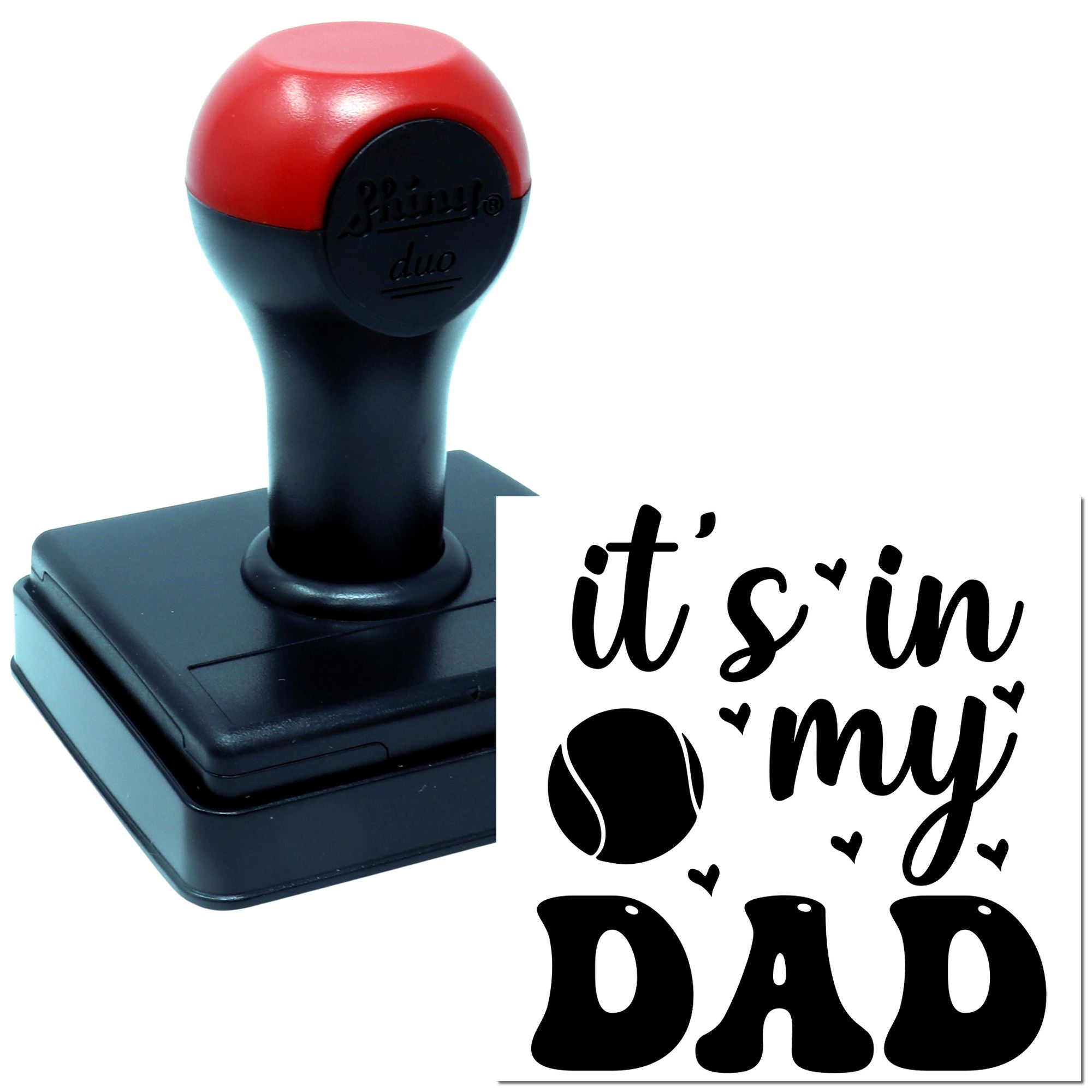 Custom self-inking rubber stamp with its in my DAD design for personalized Fathers Day gifts.