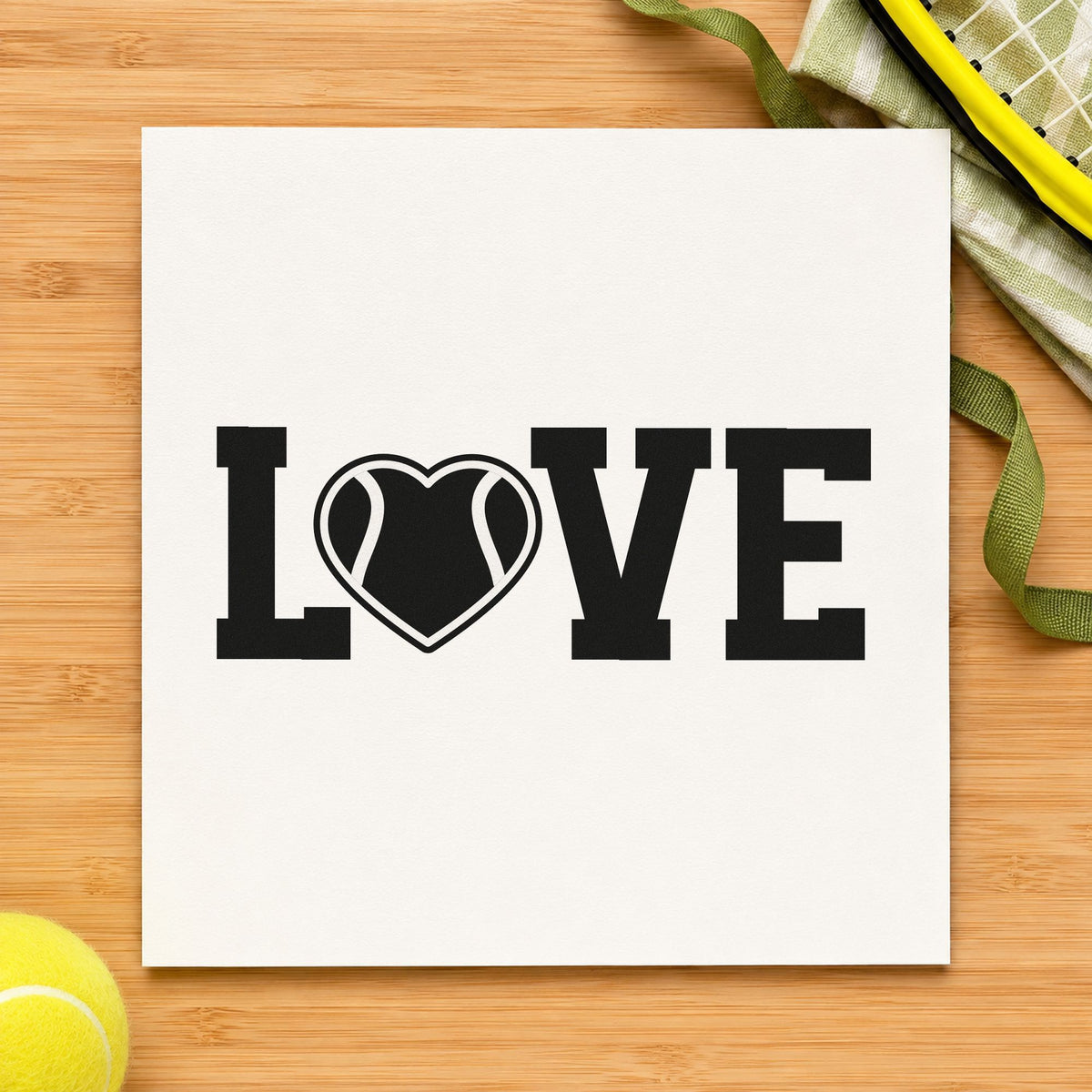 Love Heart Tennis Ball Stamp – Self-Inking in use 3