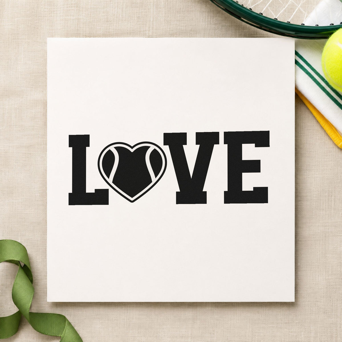 Love Heart Tennis Ball Stamp – Self-Inking in use 9
