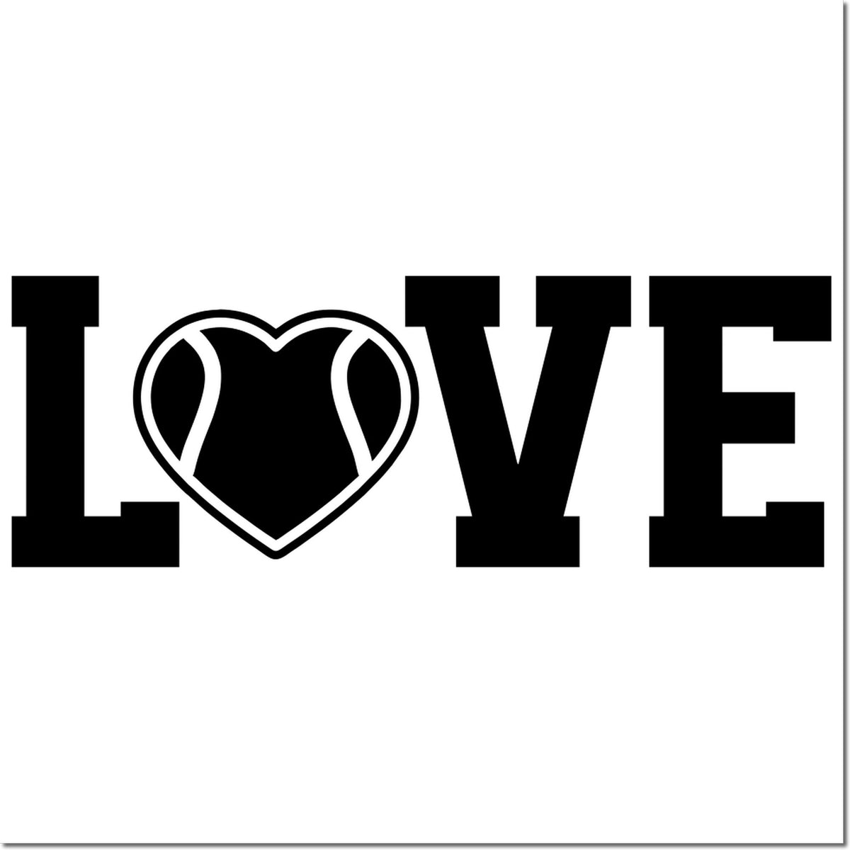 LOVE rubber stamp design with heart-shaped O for Valentines, wedding, and handmade craft projects.