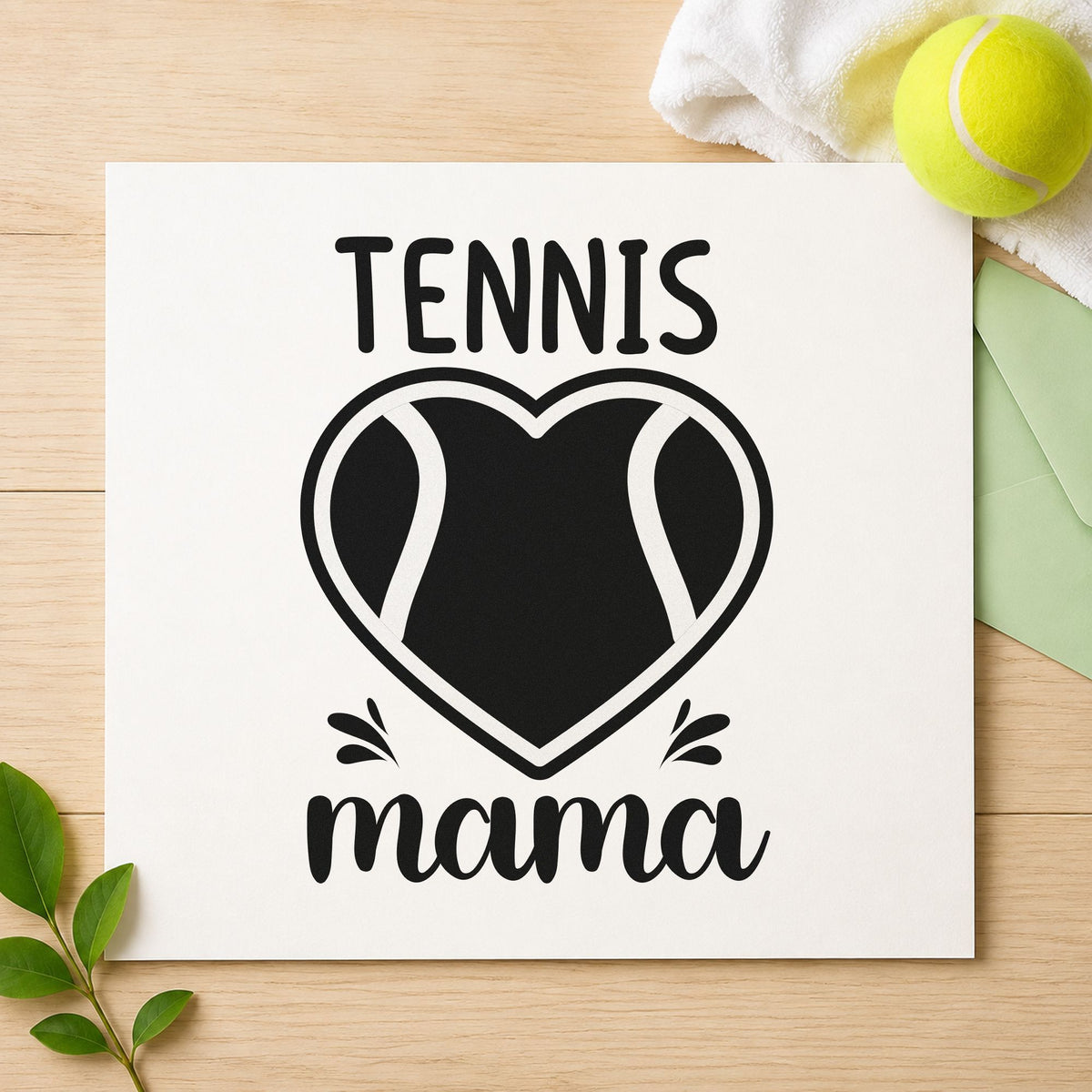 Mama Tennis Heart Lettering PSI Pre-Inked Stamp in use 4