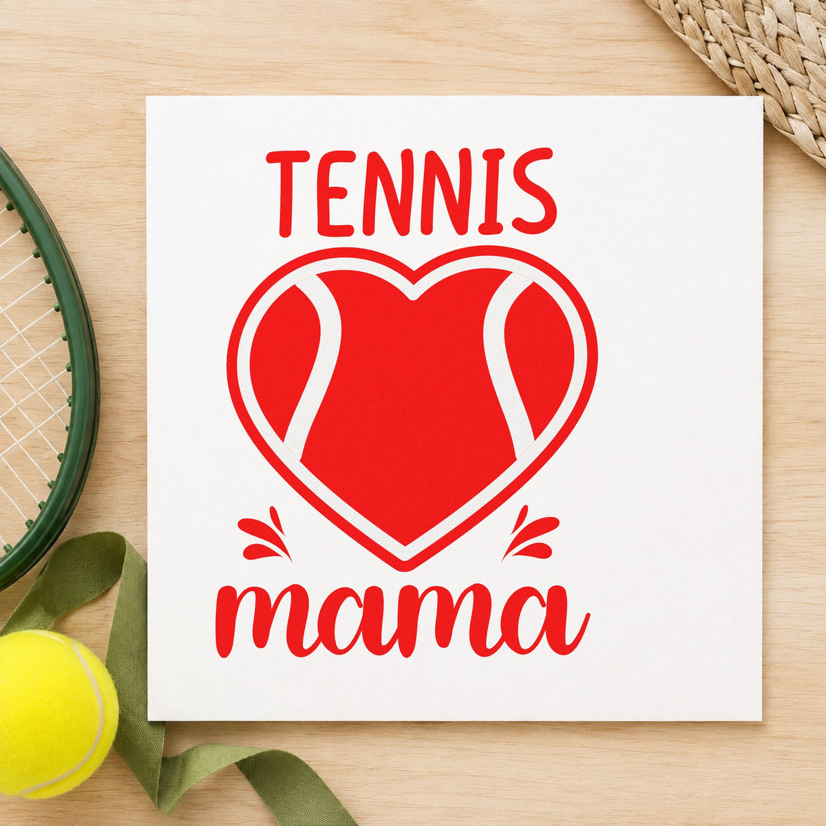 Mama Tennis Heart Lettering PSI Pre-Inked Stamp in use 8