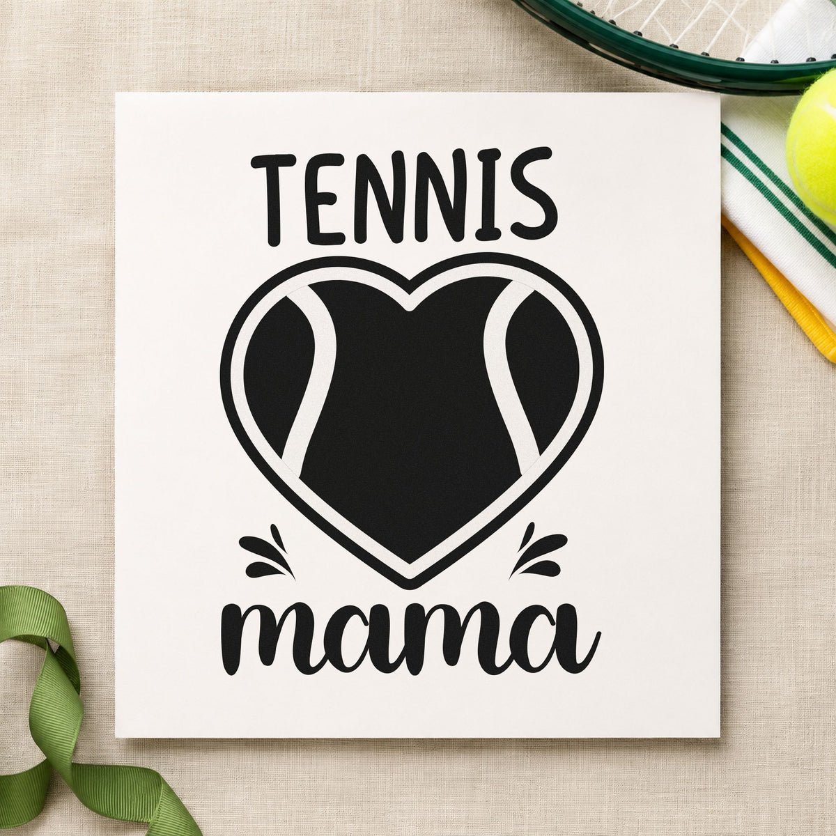 Mama Tennis Heart Lettering PSI Pre-Inked Stamp in use 9