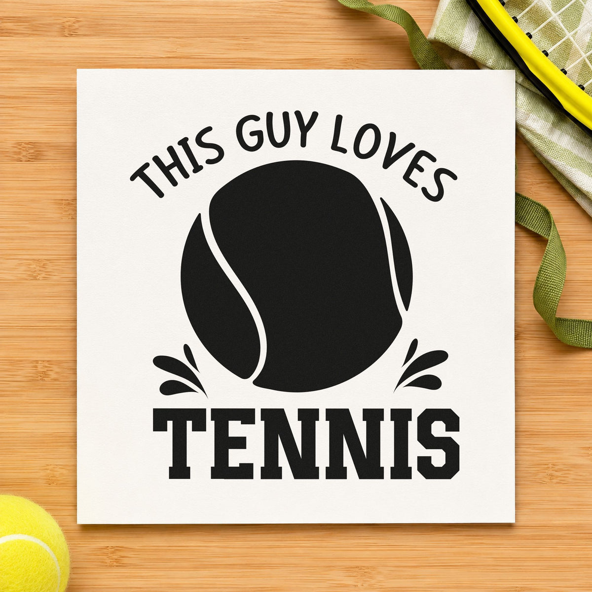 Tennis Loving Guy Ball And Accents PSI Pre-Inked Stamp in use 3