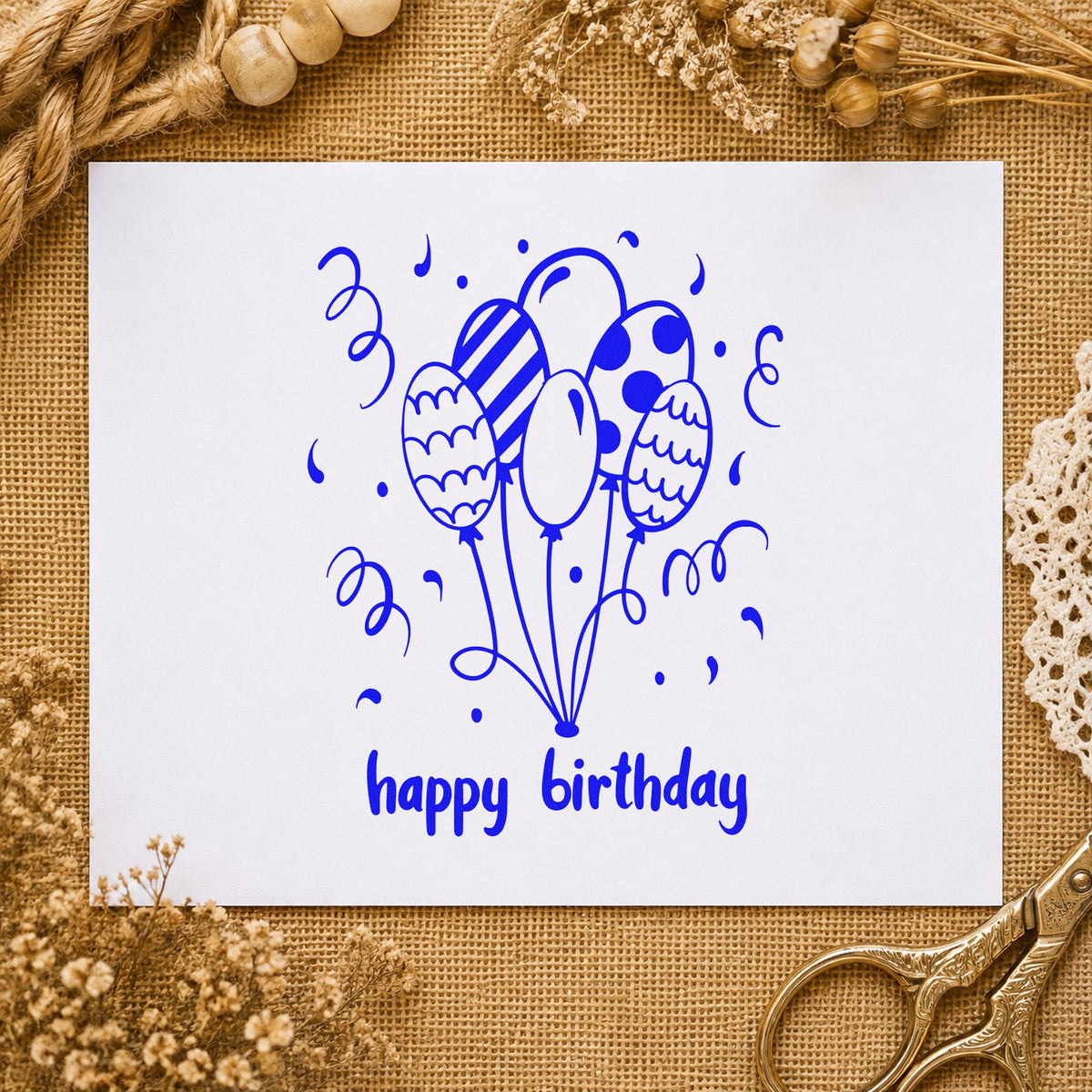 Birthday Patterned Balloon Bouquet Duo Hand Stamp in use 5