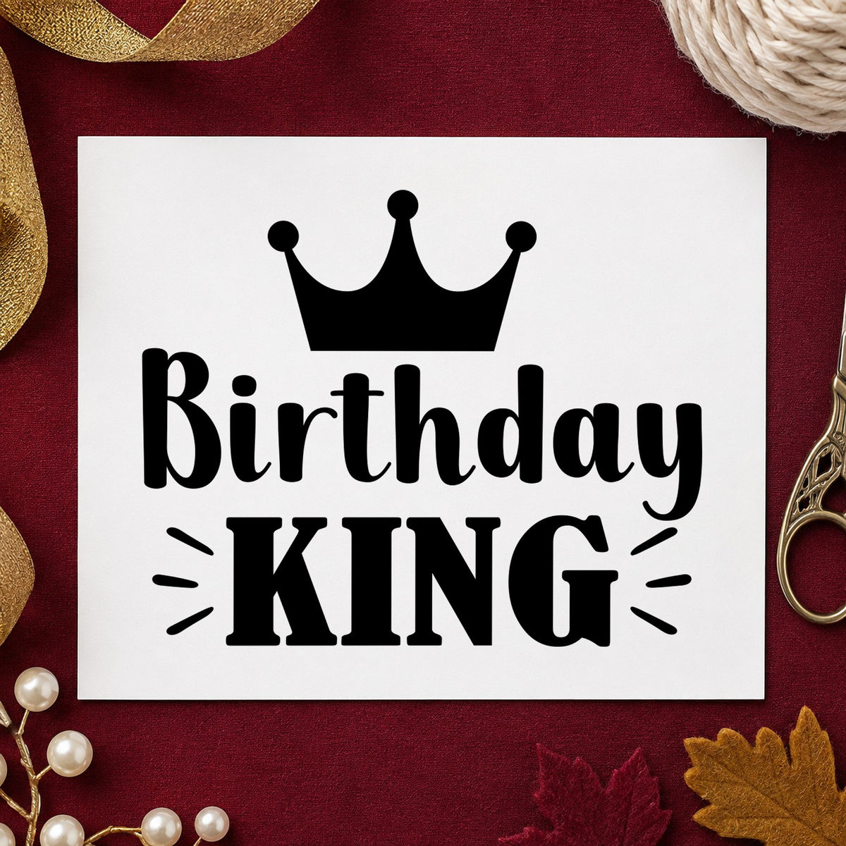 Pre-Inked Crowned Birthday King Accent Lines Stamp – PSI in use 3