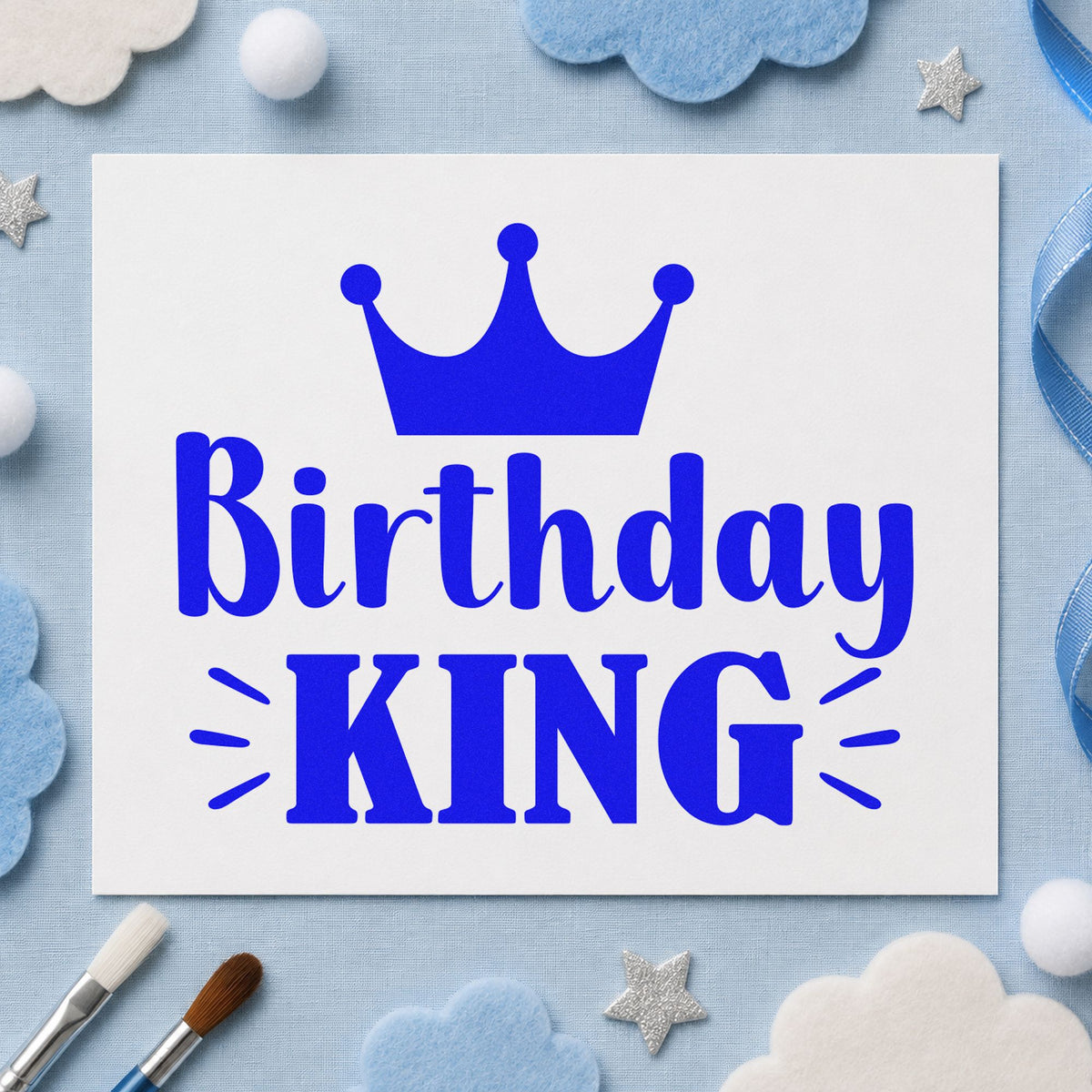Pre-Inked Crowned Birthday King Accent Lines Stamp – PSI in use 5