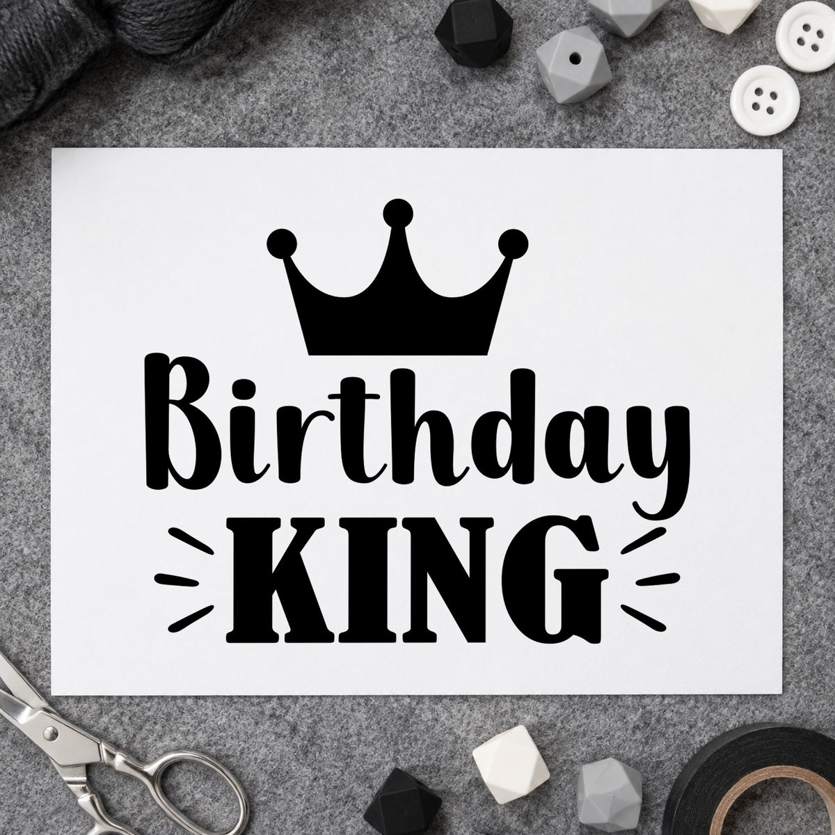 Pre-Inked Crowned Birthday King Accent Lines Stamp – PSI in use 9