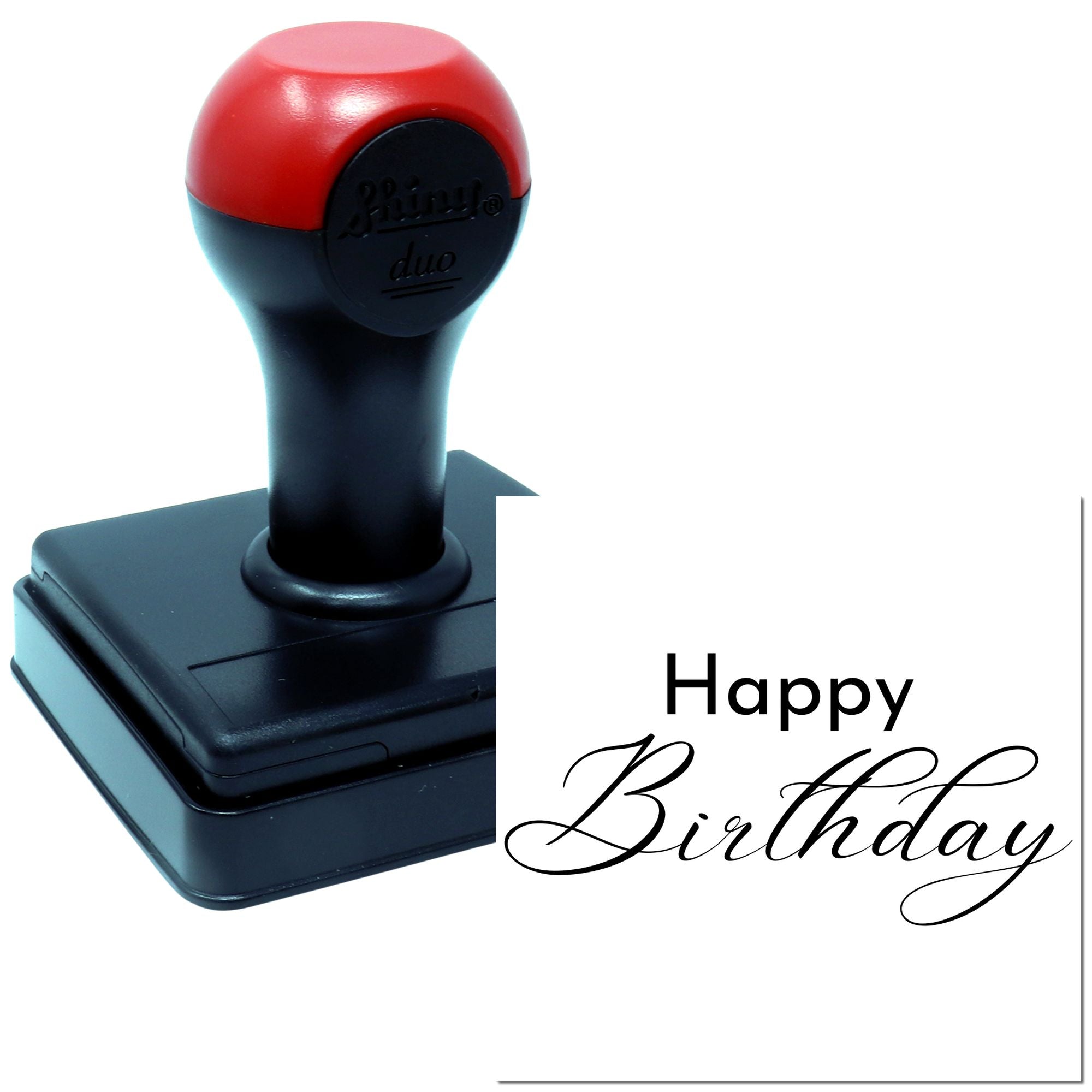 Happy Birthday self-inking rubber stamp for cards, invitations, and scrapbook crafts
