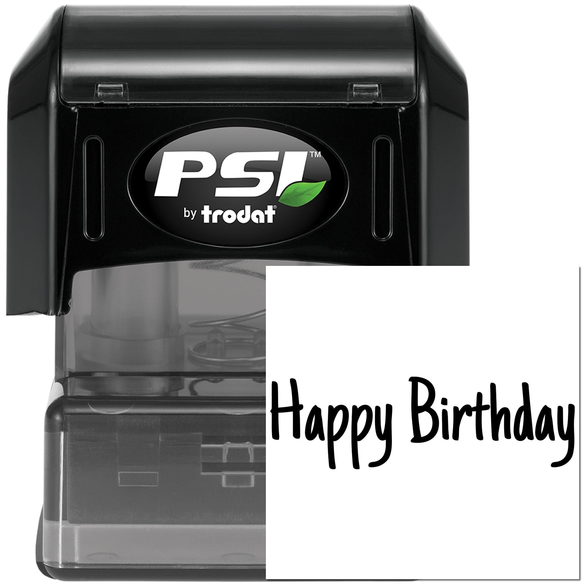 Happy Birthday self-inking rubber stamp by PSI by Trodat for cards, invitations, and celebration packaging