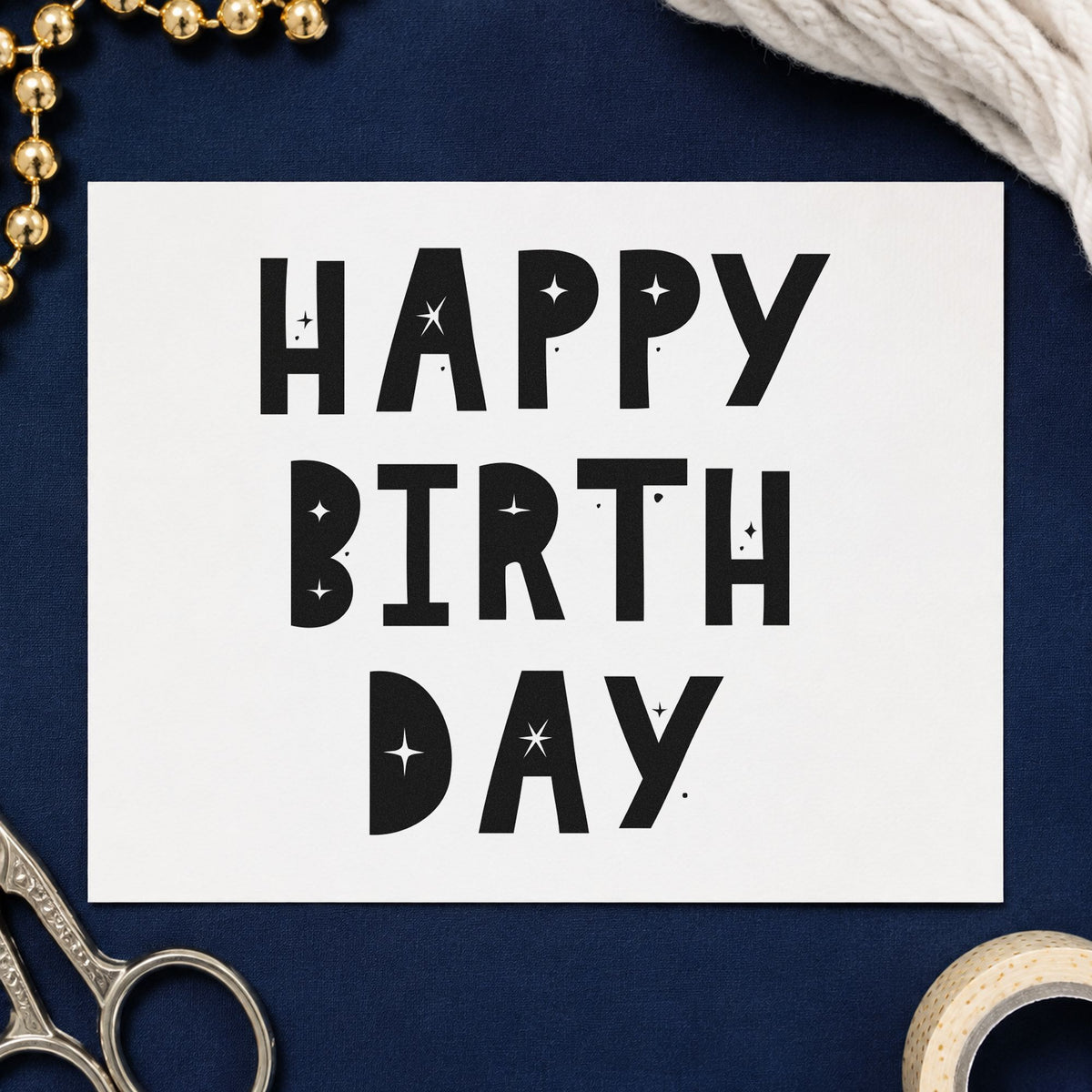 Birthday Block Star Cutouts Lettering Stamp – Self-Inking in use 4