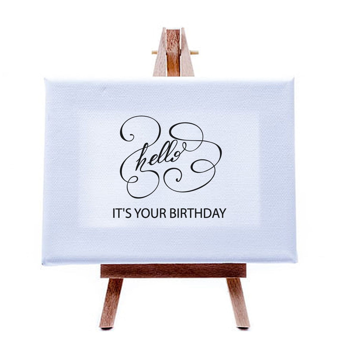 Hello Its Your Birthday rubber stamp design mockup for birthday cards, invitations, and handmade crafts.