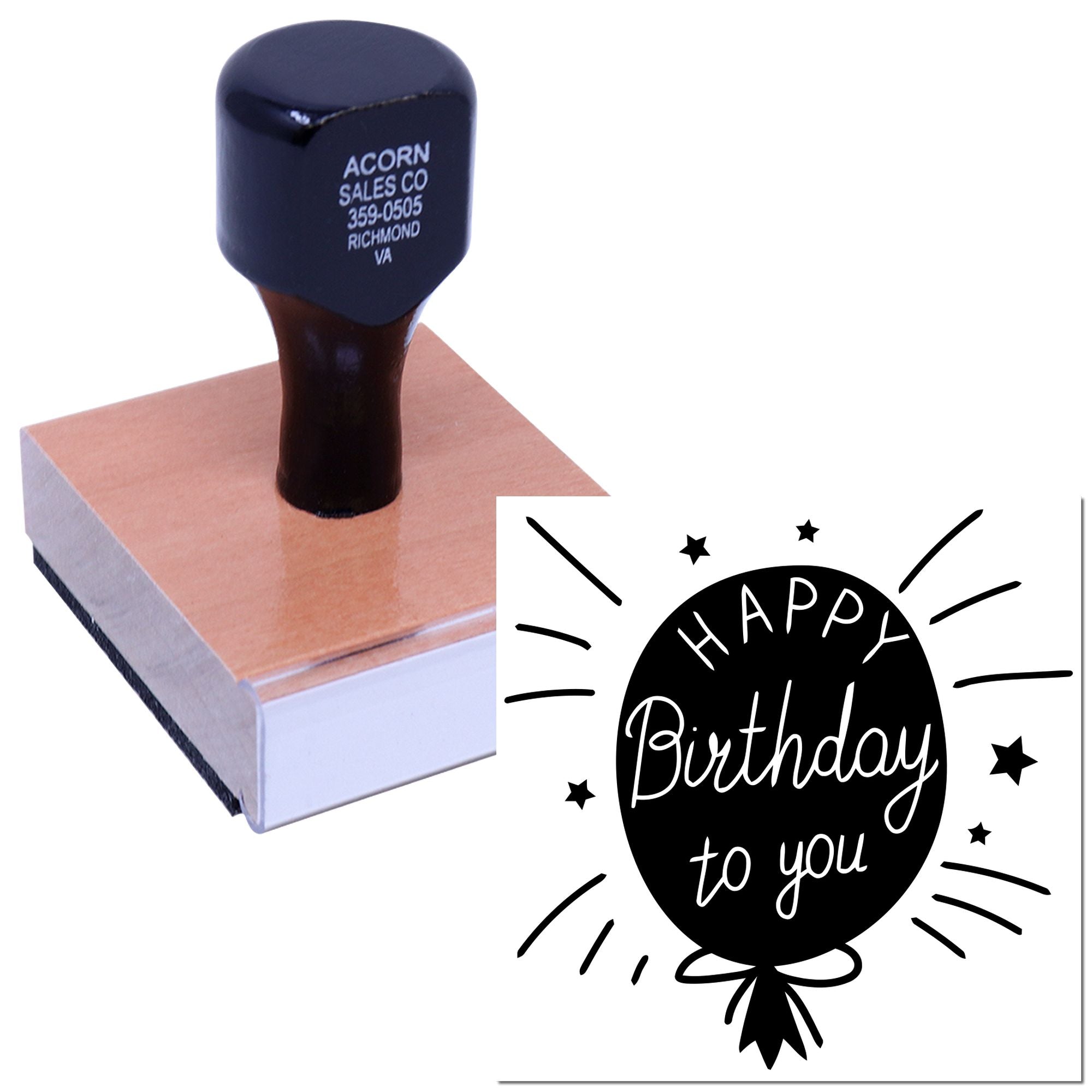 Happy Birthday to You rubber stamp design for card making, party invitations, and gift packaging