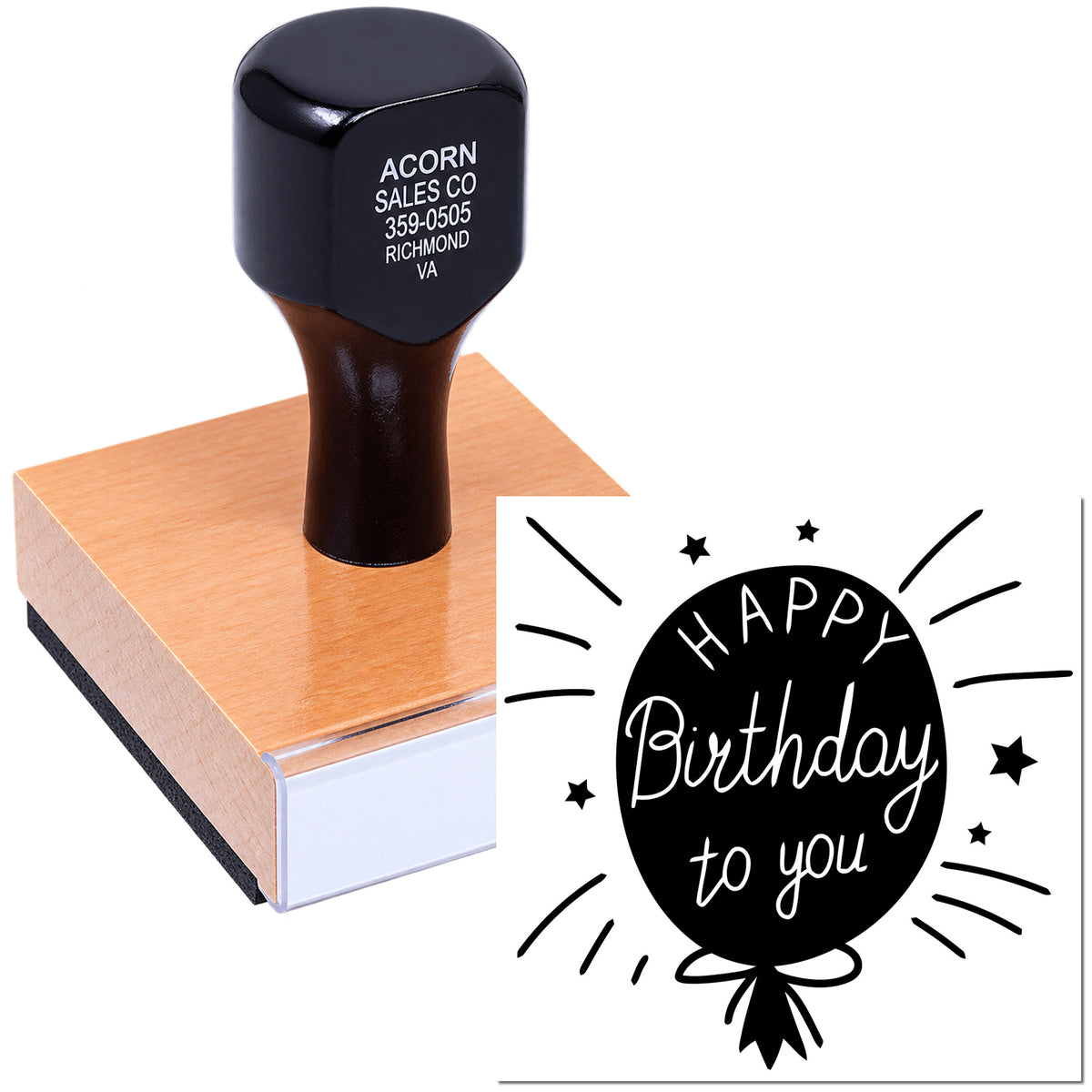 Happy Birthday to You rubber stamp design for card making, party invitations, and gift packaging