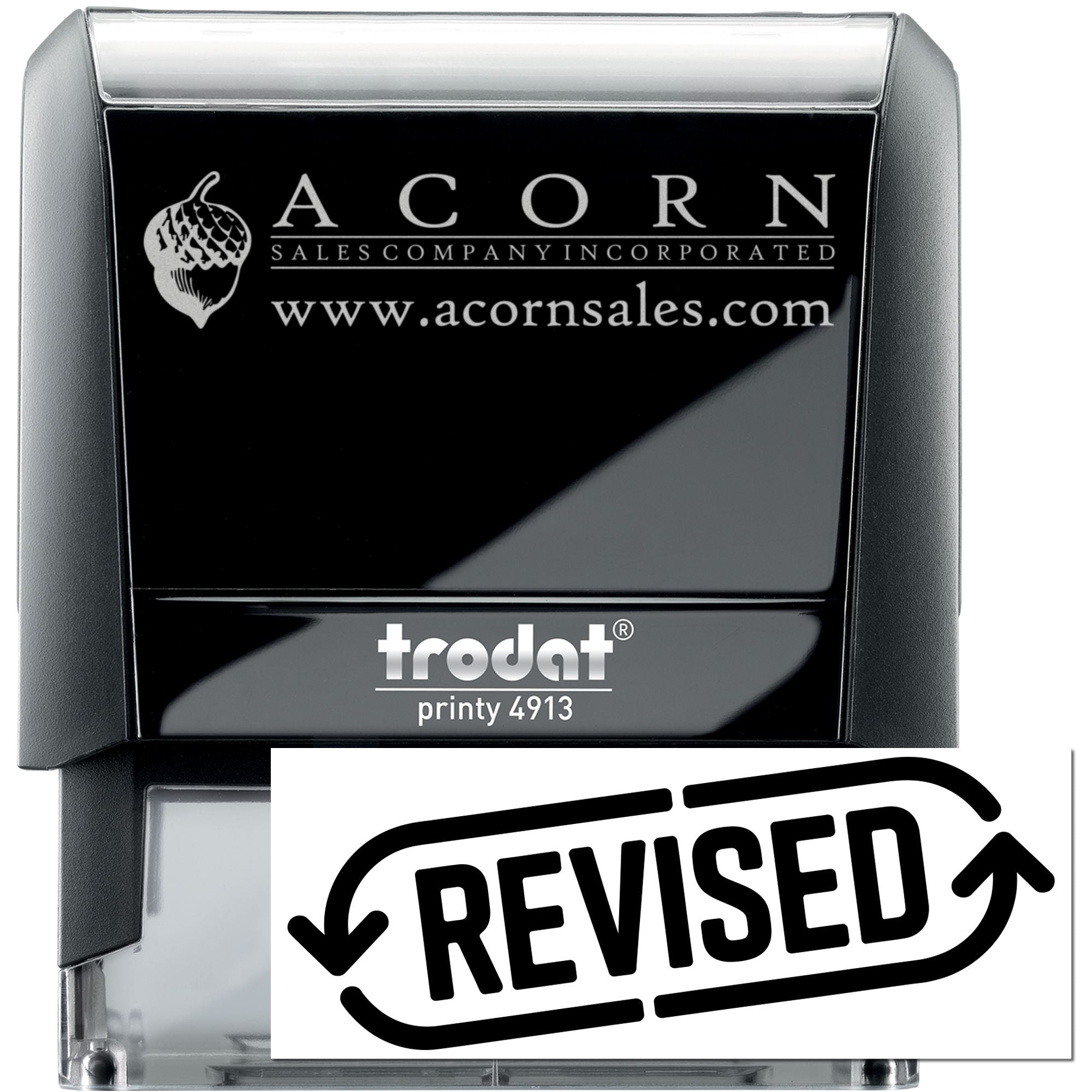 Armed Revised Office Desk Document Self-Inking Stamp