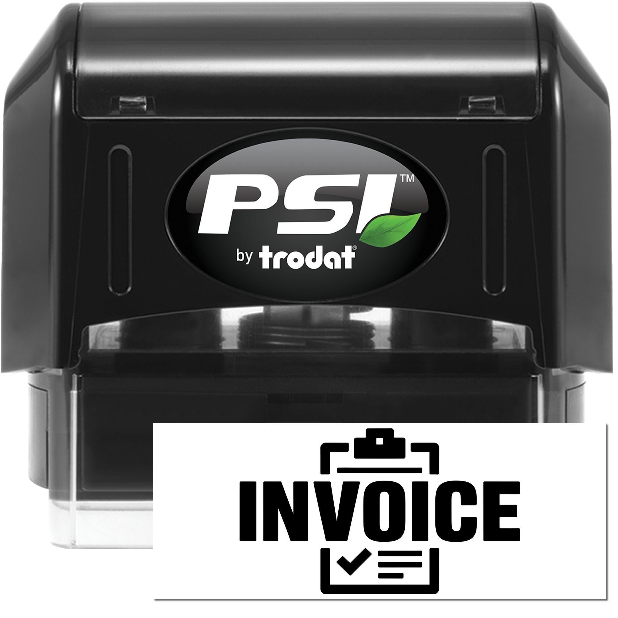 PSI by Trodat self-inking invoice rubber stamp, ideal for fast office billing and accounting document marking.