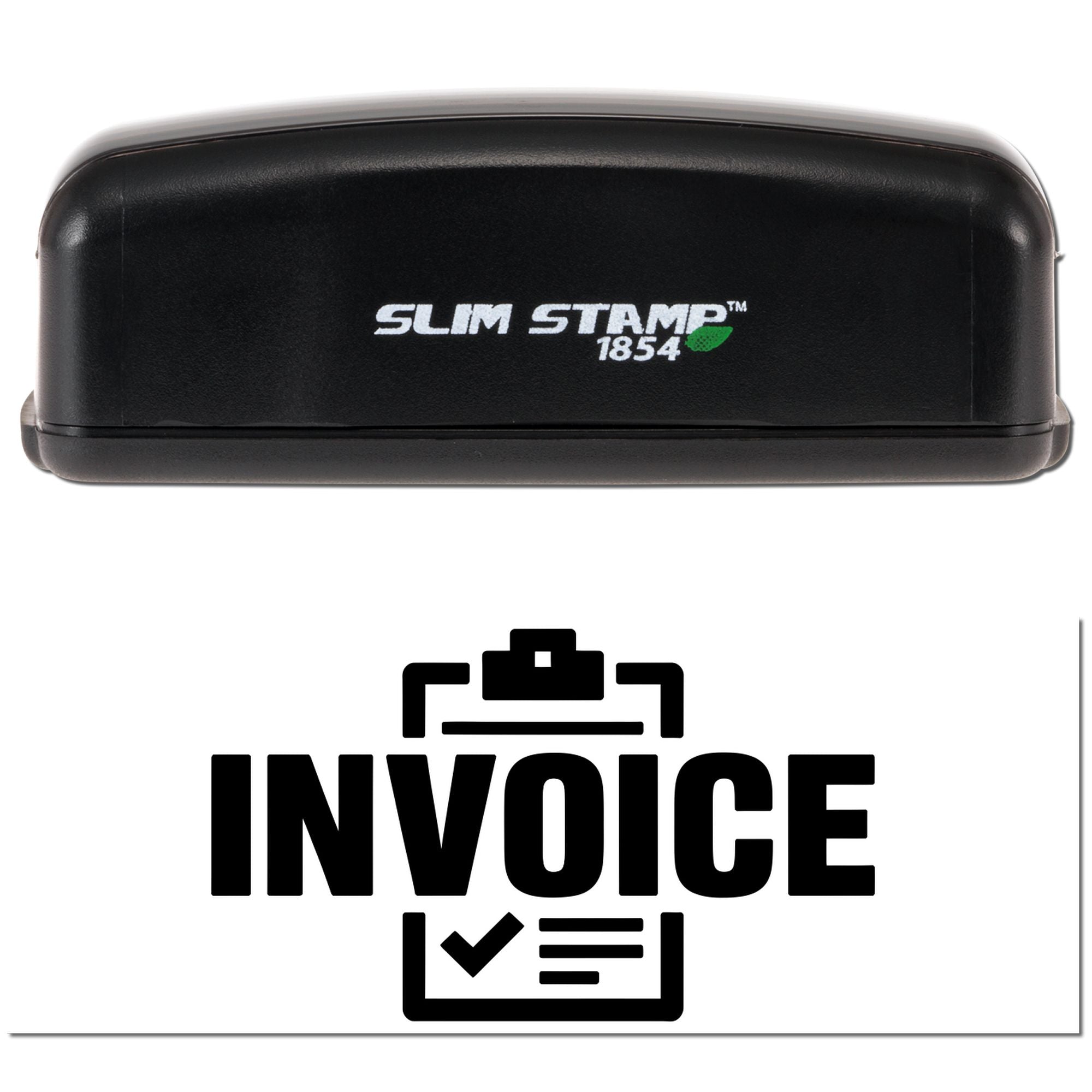 Armed Custom Invoice Document Compact Pre-Inked Stamp
