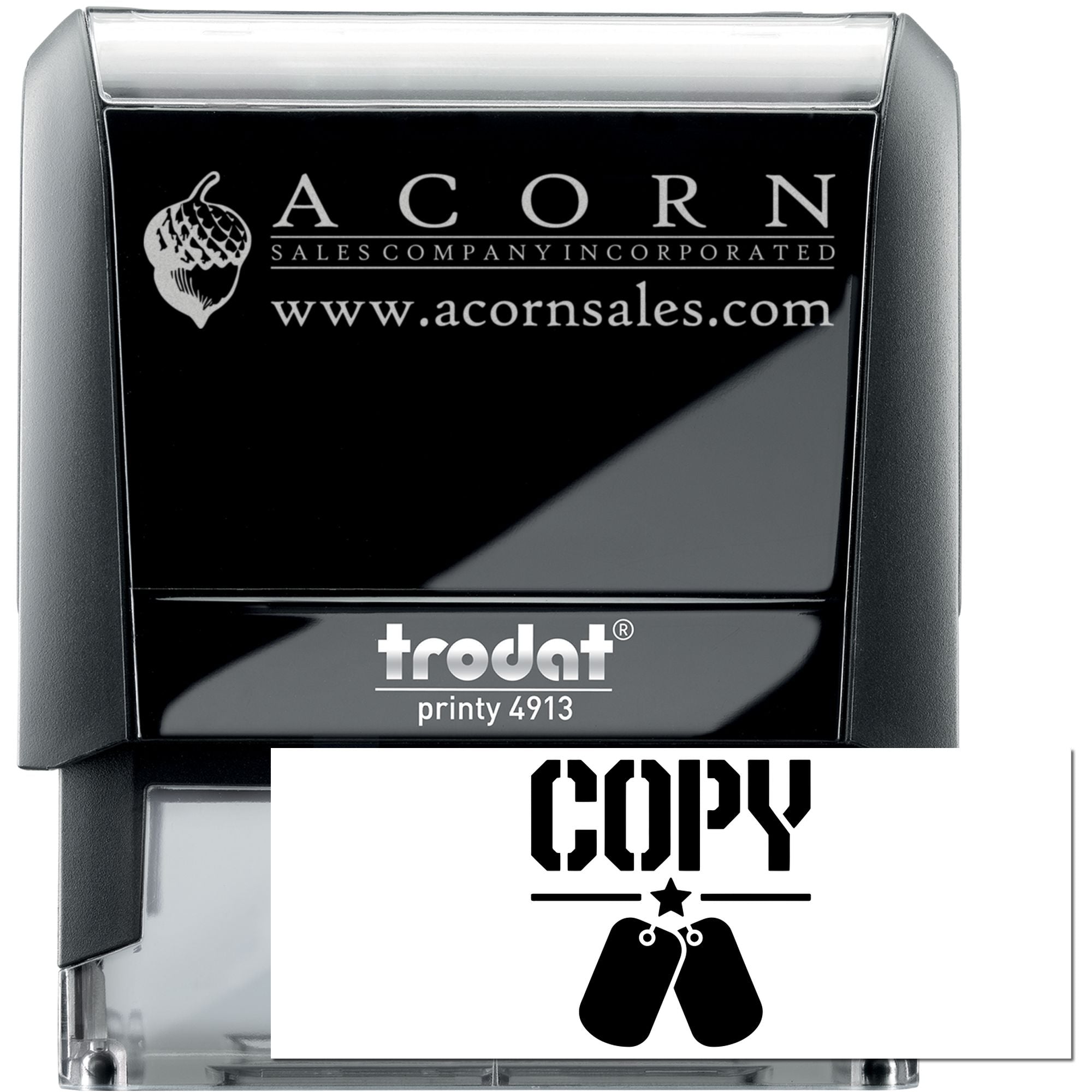 Armed Custom Copy File Accounting Self-Inking Stamp