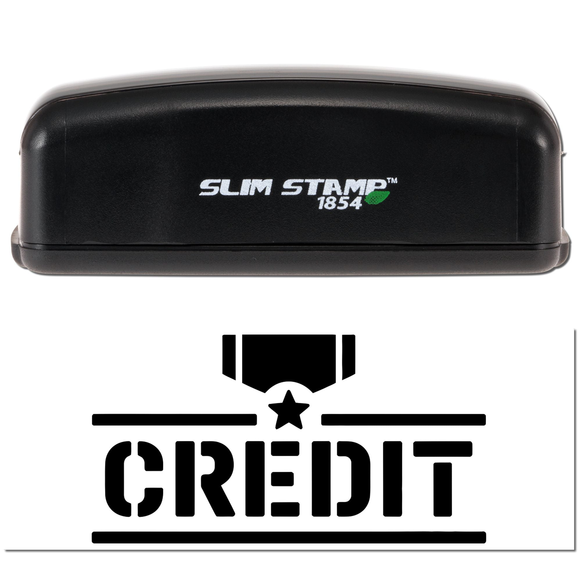 Veteran Custom Credit Office Accounting Compact Pre-Inked Stamp