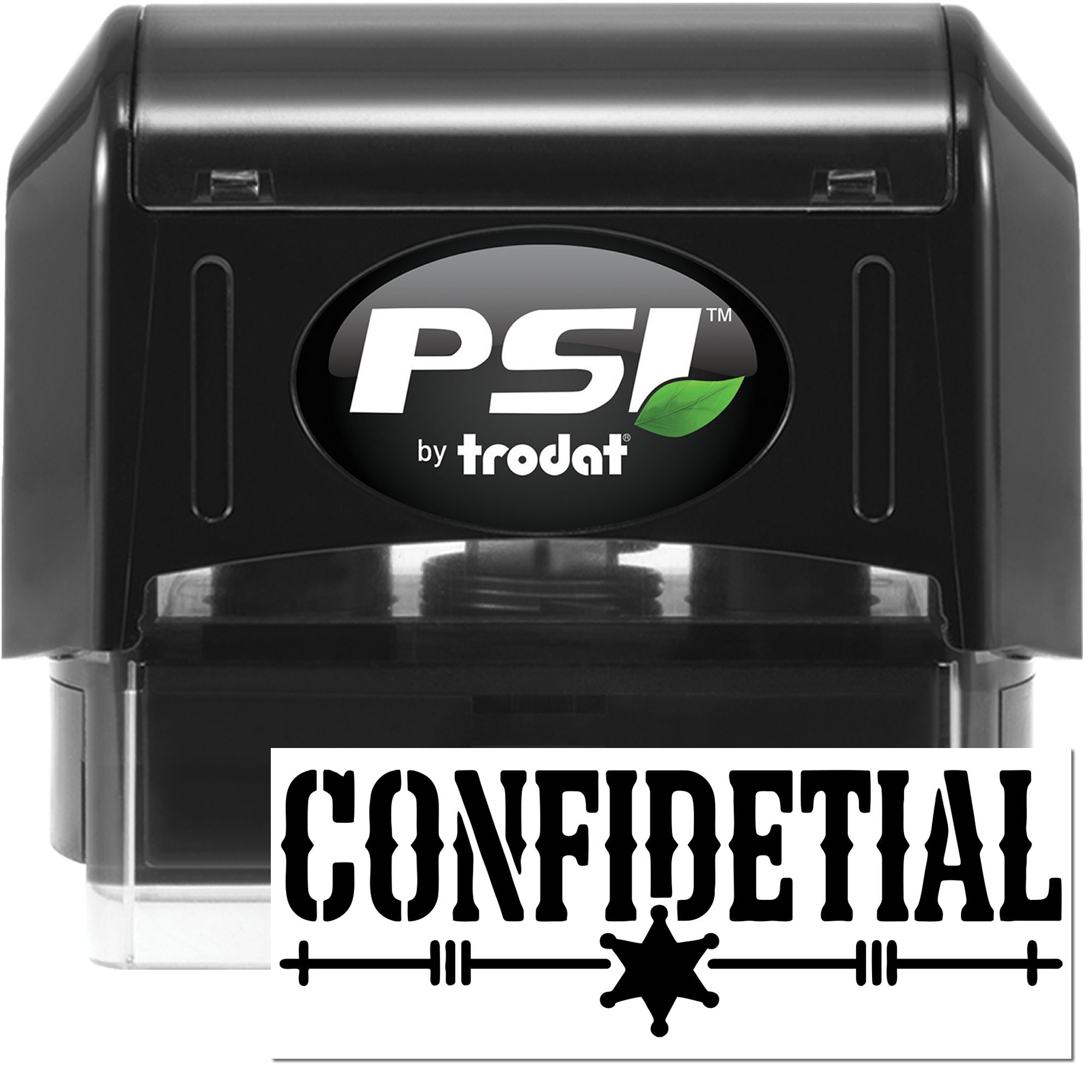 PSI by Trodat confidential self-inking rubber stamp for marking sensitive documents and office files