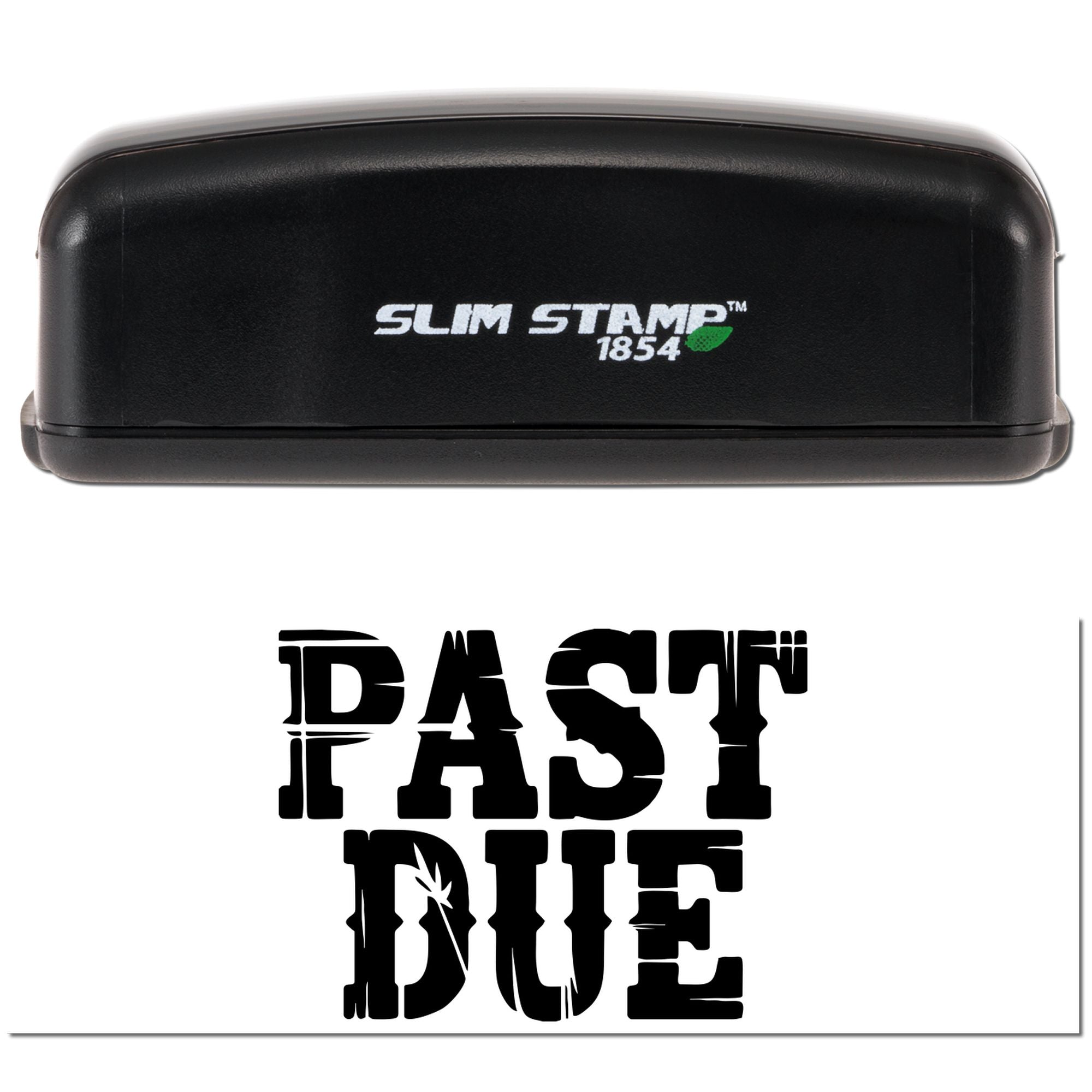 Slim Stamp 1854 self-inking rubber stamp with bold Fast Due imprint for urgent invoice and document marking.