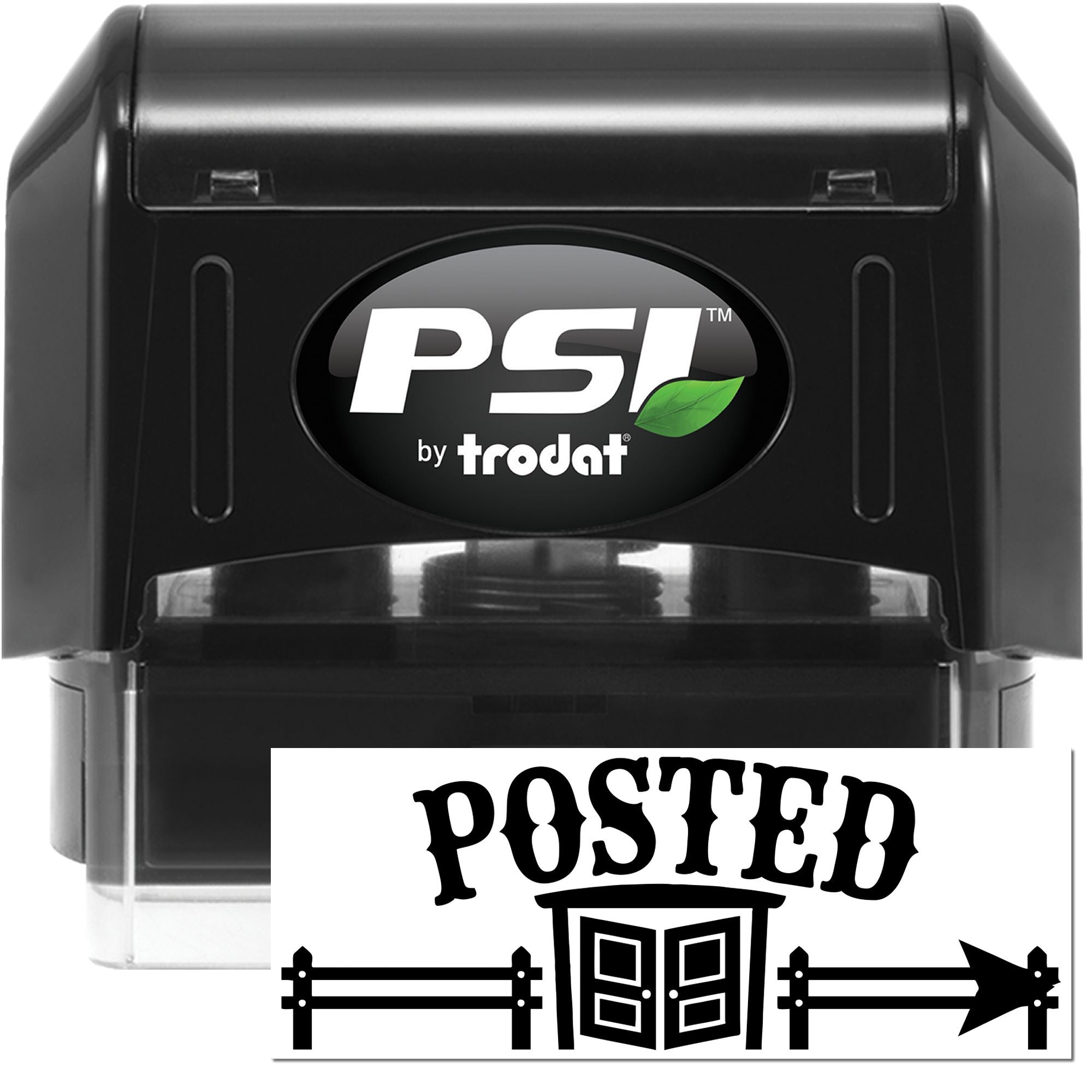 PSI by Trodat self-inking rubber stamp with POSTED design for marking mail, packages, or office notices