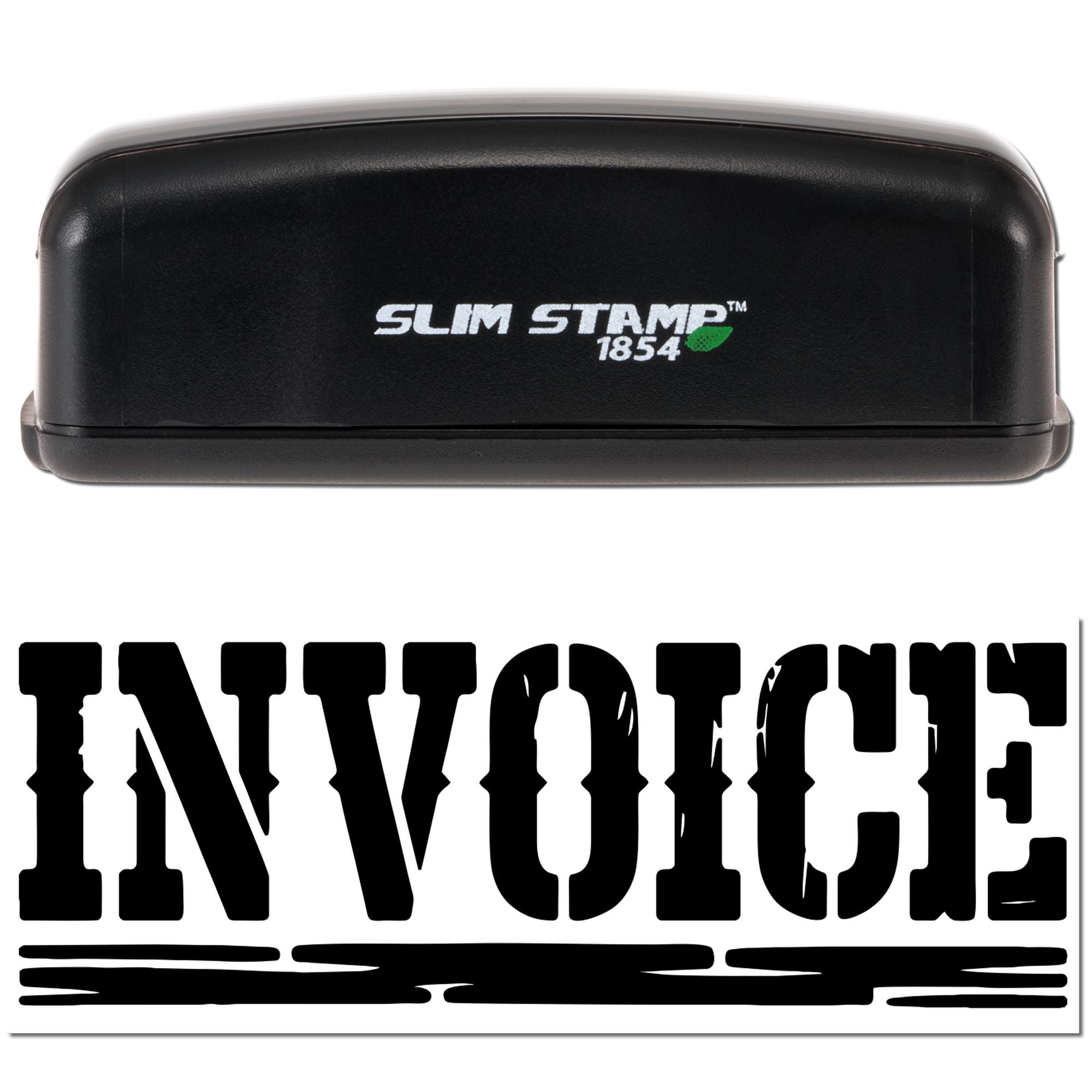 Western Heritage Invoice Rubber Mailroom Compact Pre-Inked Stamp