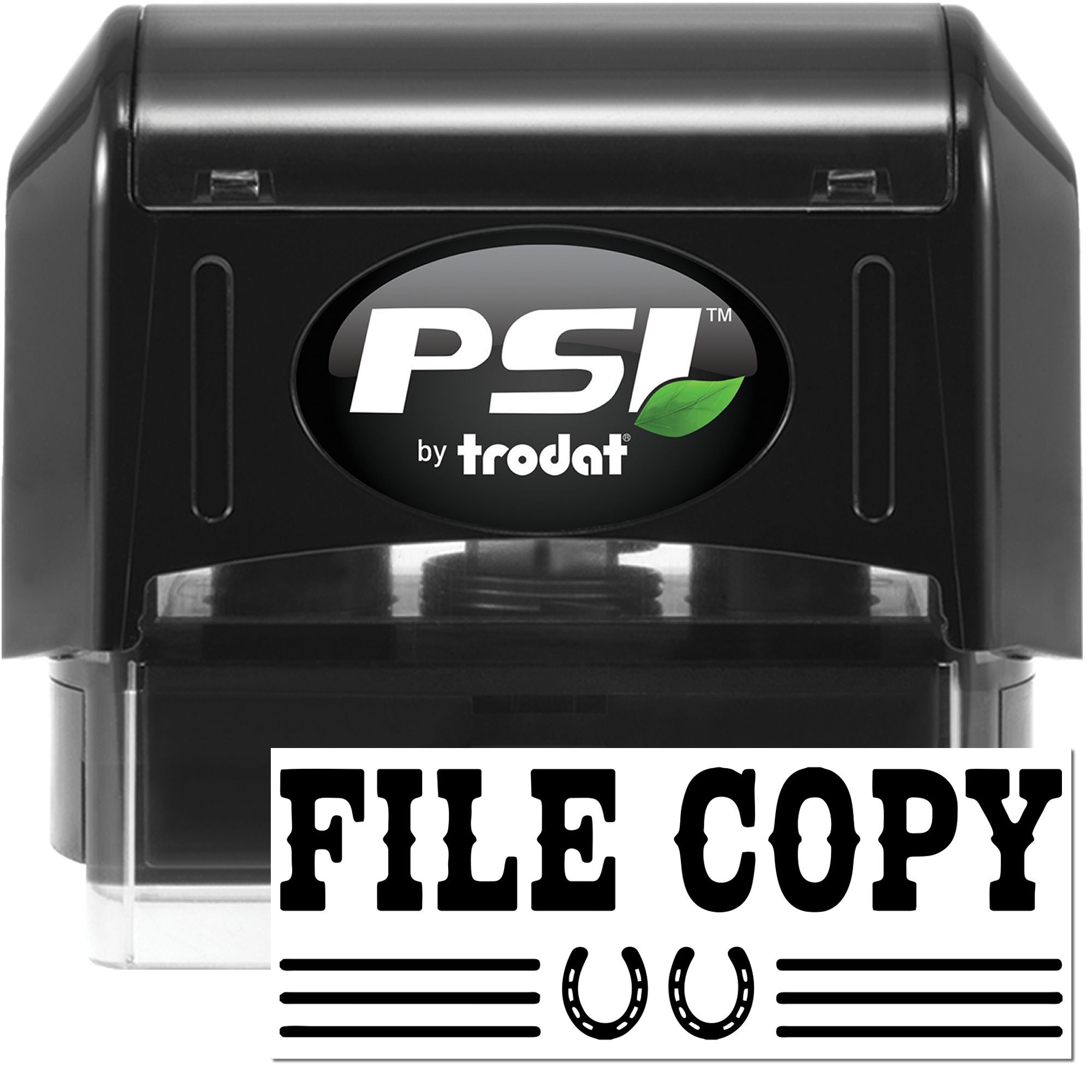 PSI by Trodat self-inking rubber stamp with FILE COPY impression for office document labeling