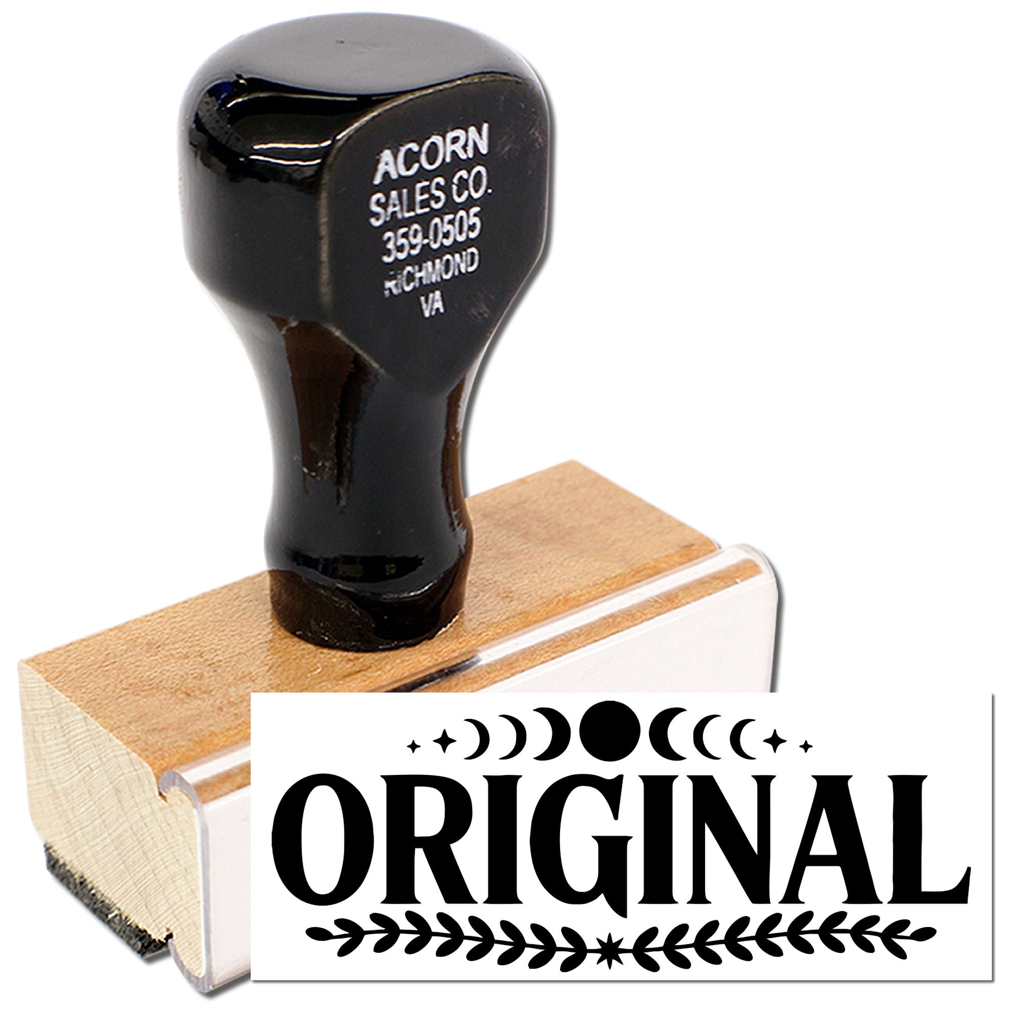 Custom rubber stamp with Original design for branding, packaging, and handmade product marking.