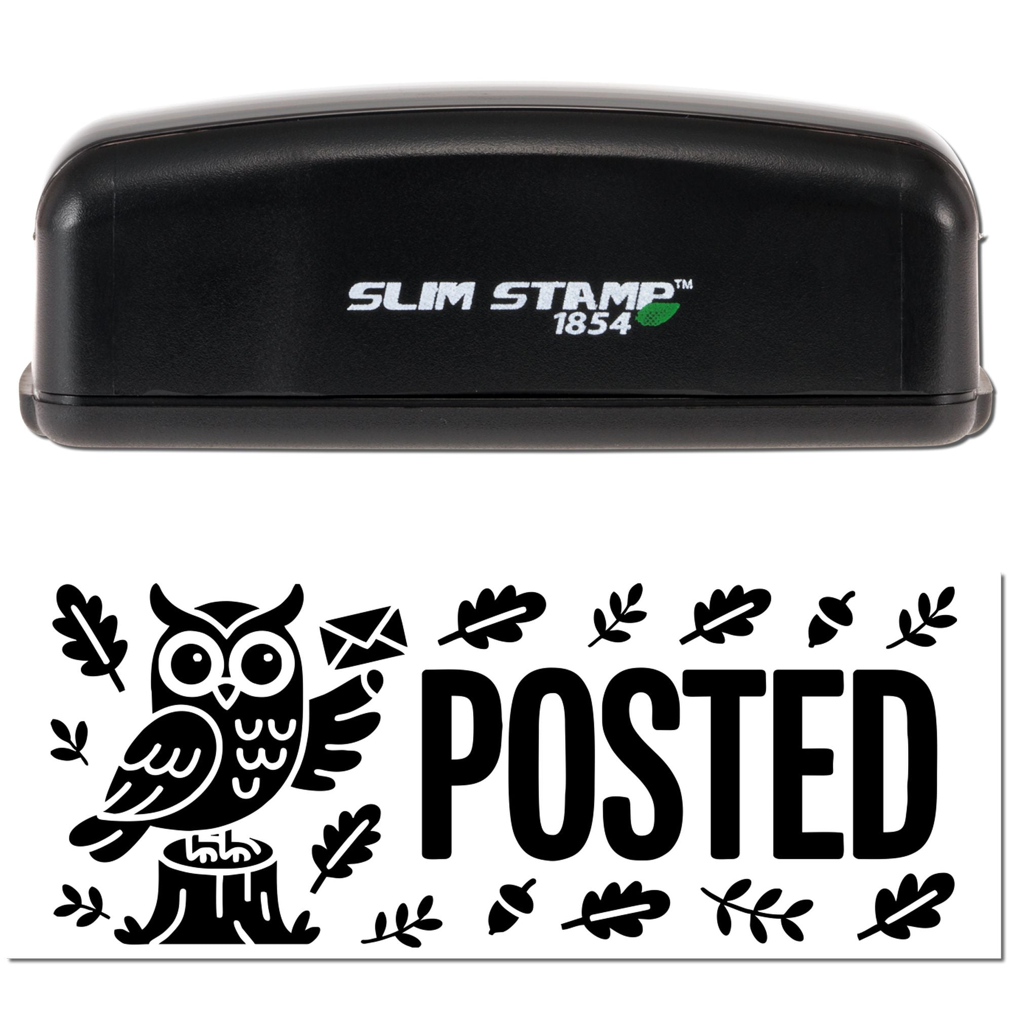 Earthy Postal Owl Pre-Inked Stamp