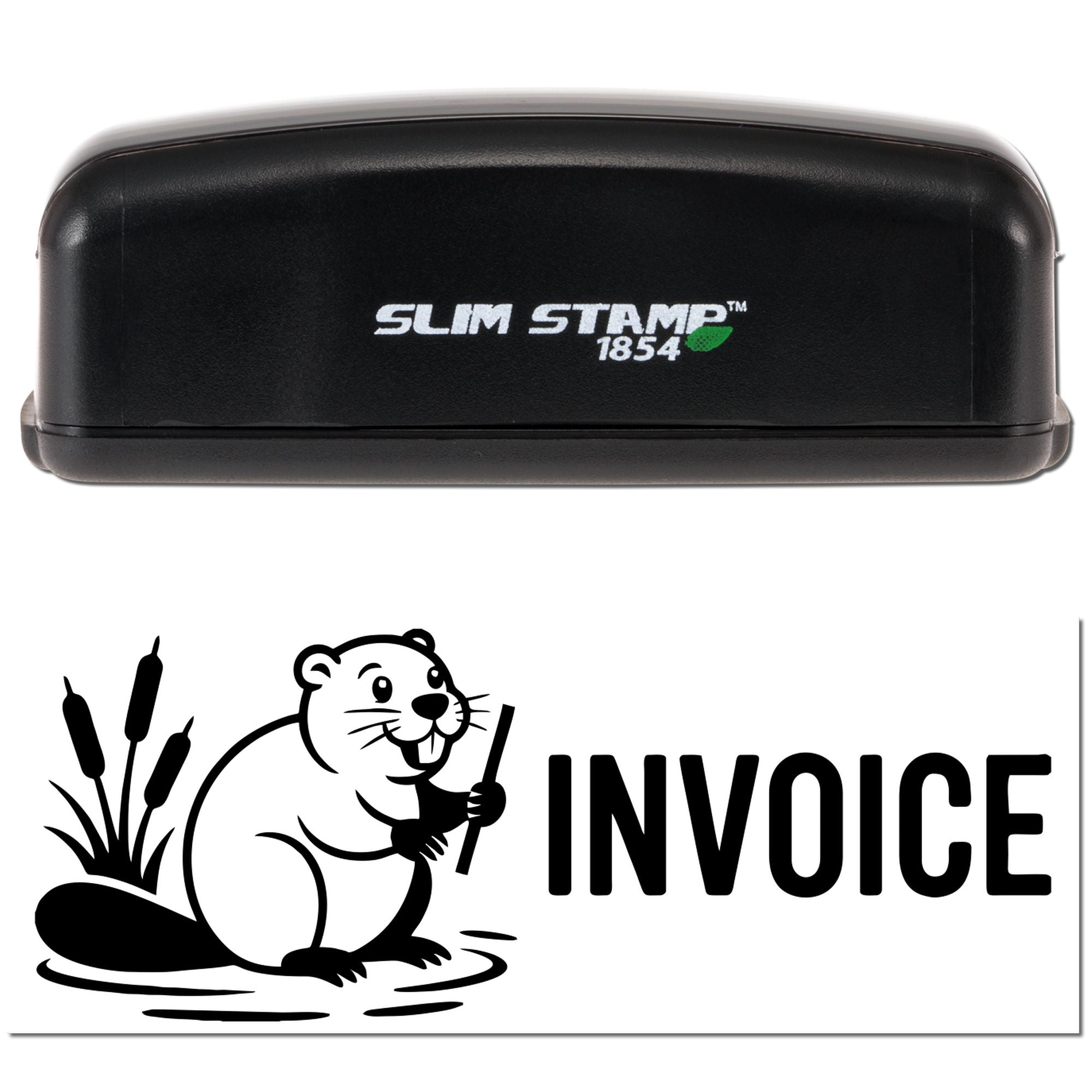 Earthy Beaver Invoice Pre-Inked Stamp