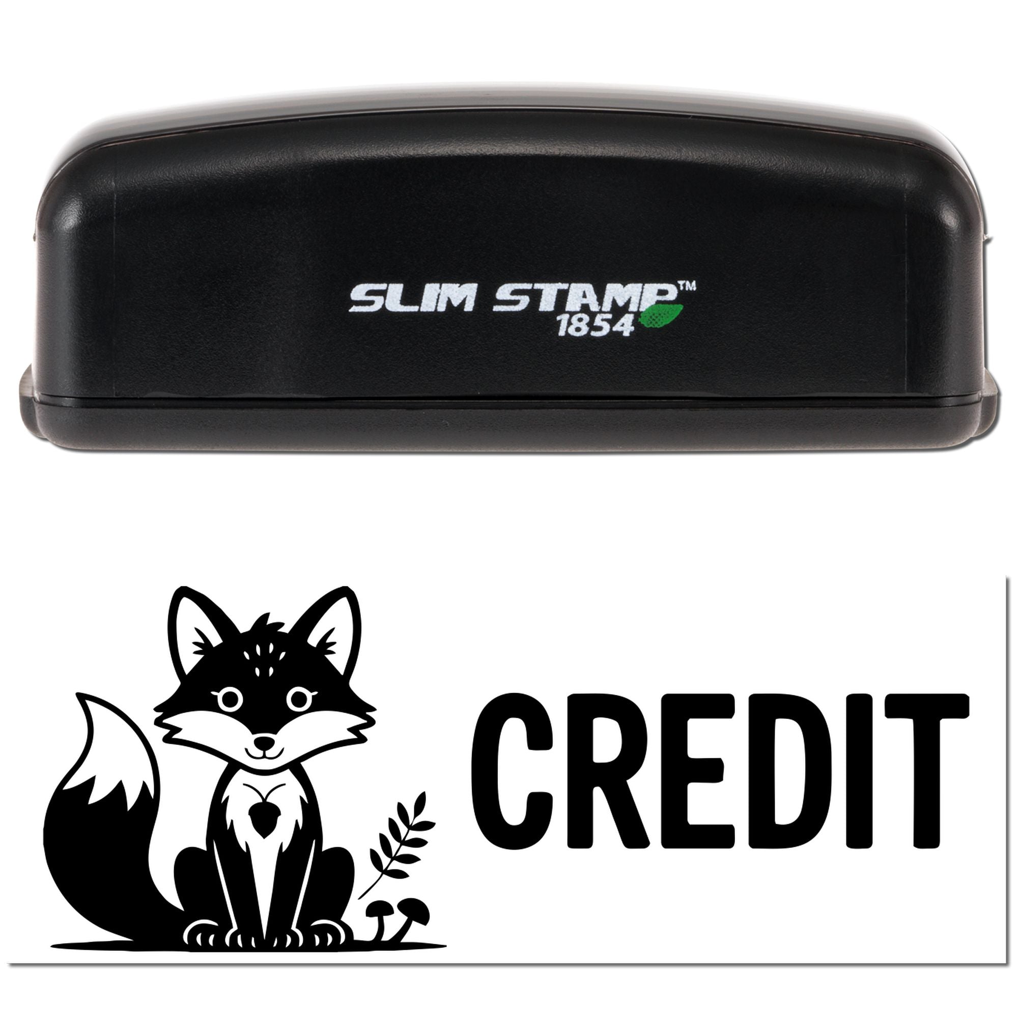 Earthy Credit Fox Pre-Inked Stamp