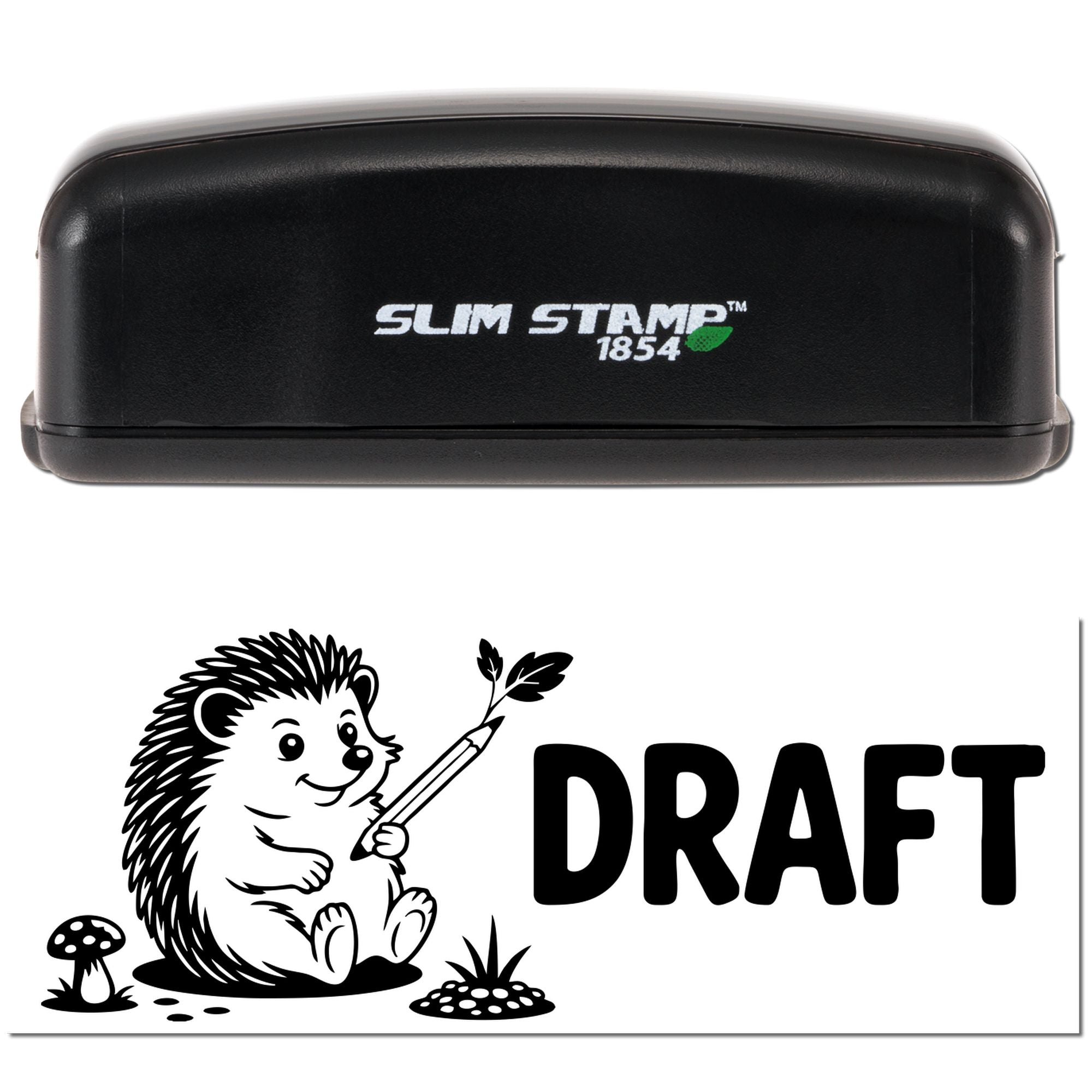 Earthy Hedgehog Draft Pre-Inked Stamp