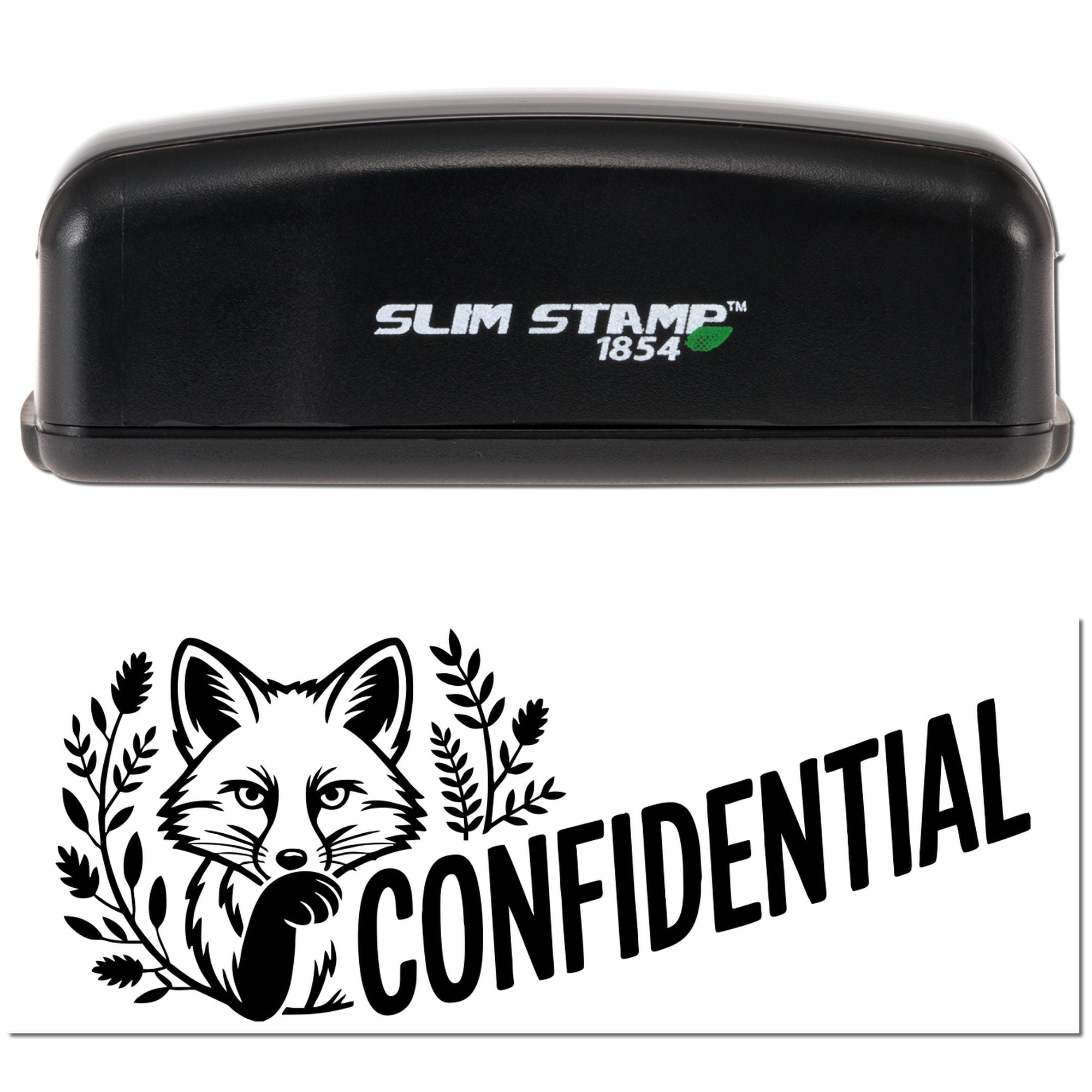 Earthy Confidential Fox Pre-Inked Stamp