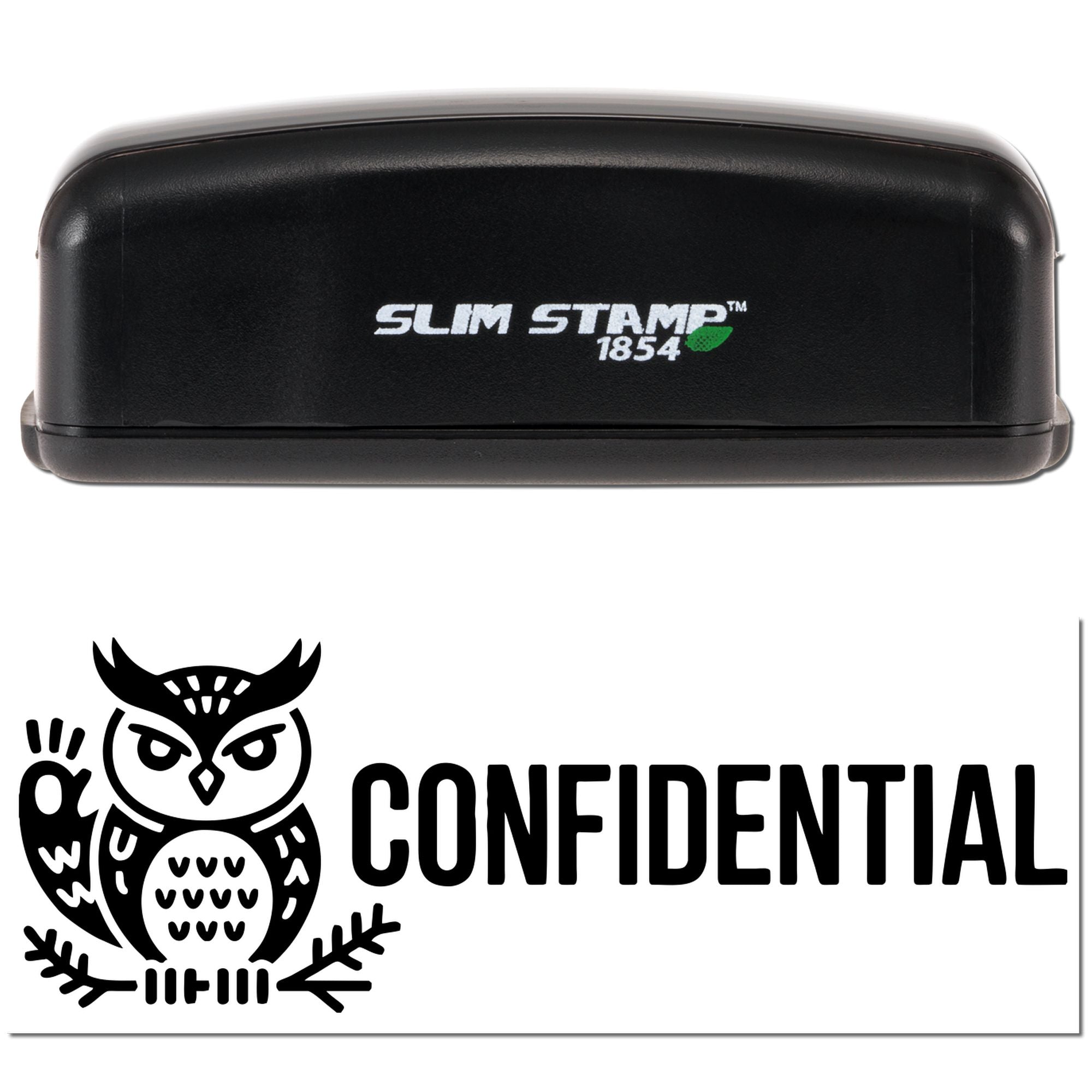 Earthy Confidential Owl Pre-Inked Stamp