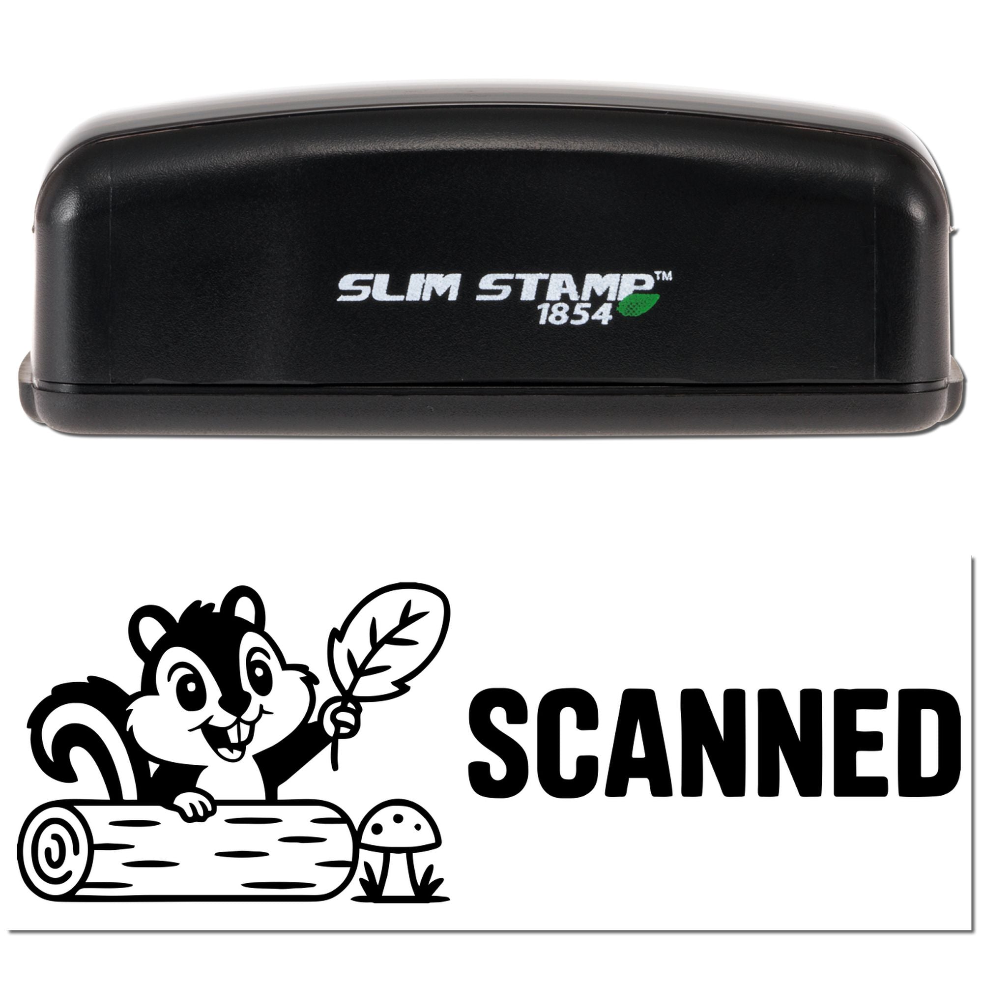 Earthy Playful Chipmunk Pre-Inked Stamp