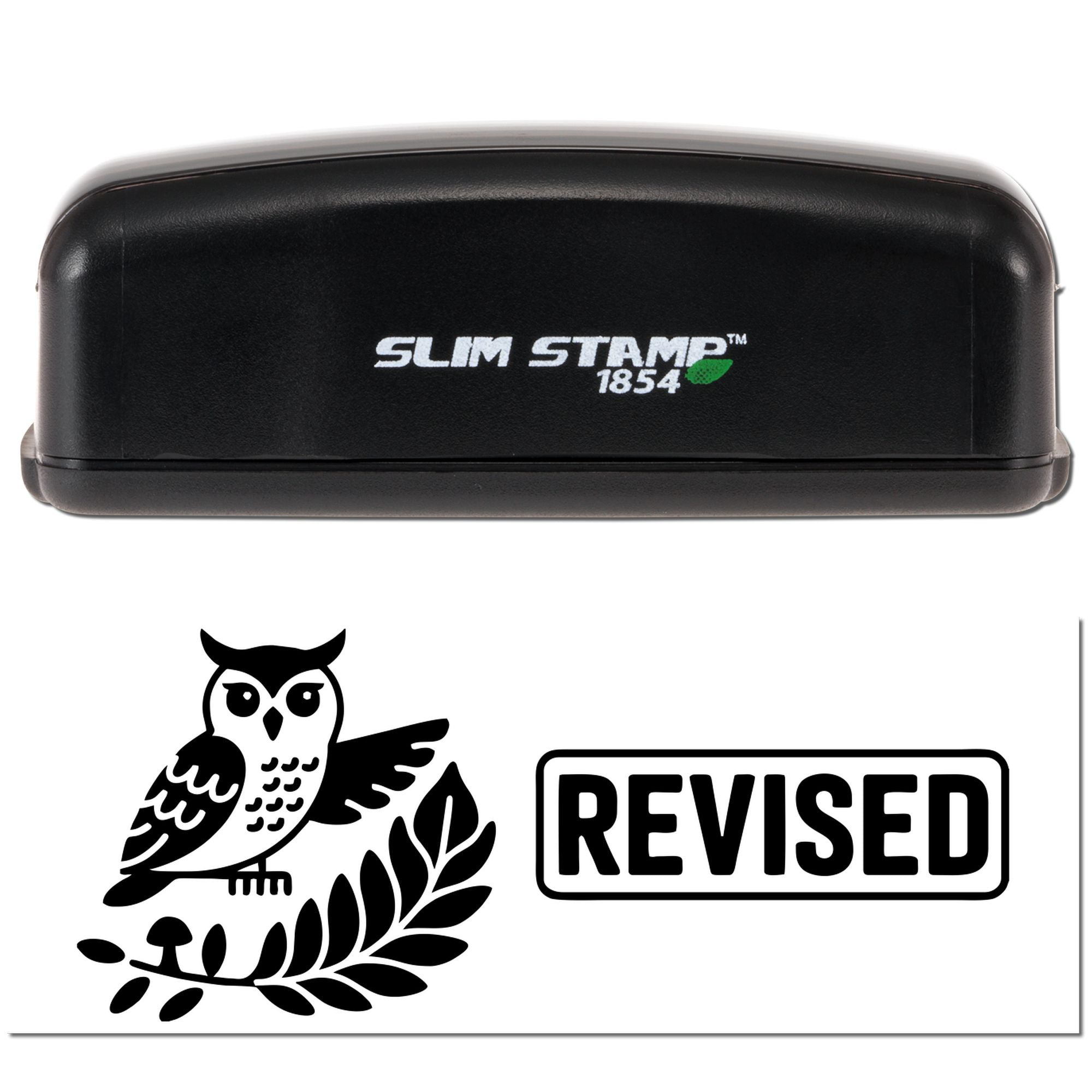 Earthy Revised Owl Pre-Inked Stamp