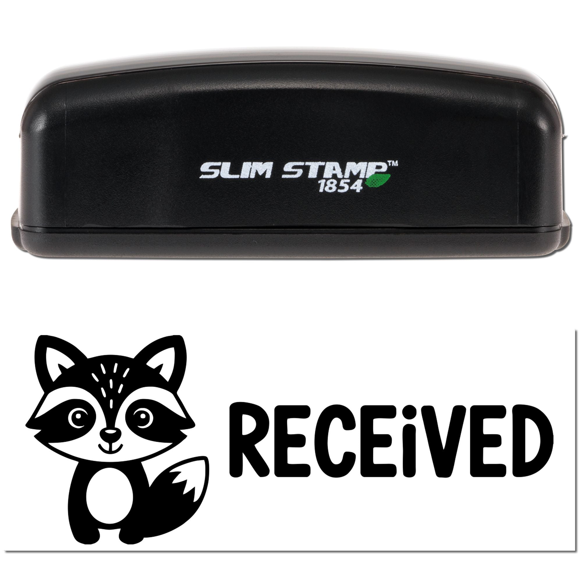 Earthy Received Raccoon Pre-Inked Stamp