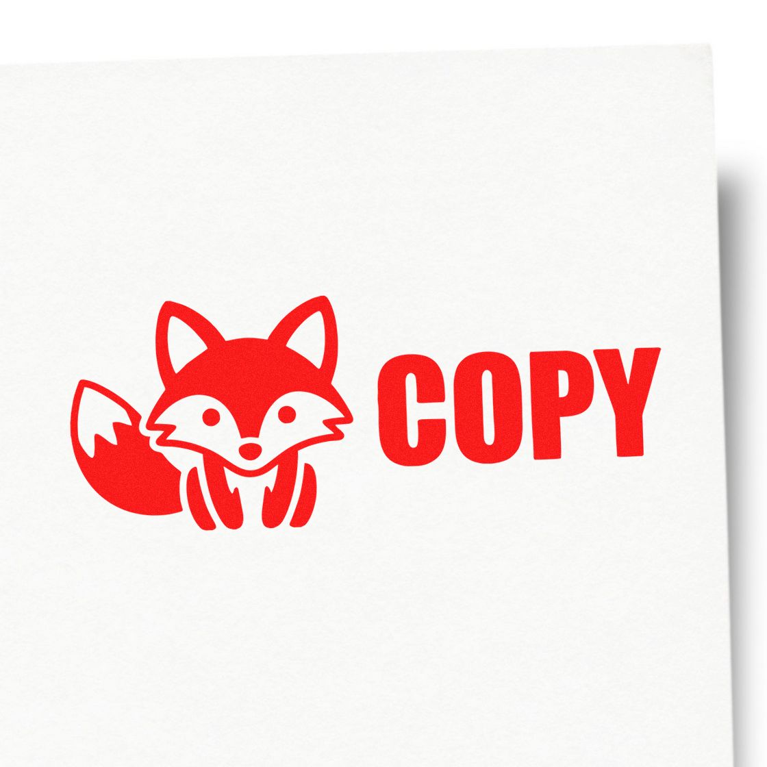 Red fox COPY rubber stamp design for marking duplicate documents, office files, and paperwork.