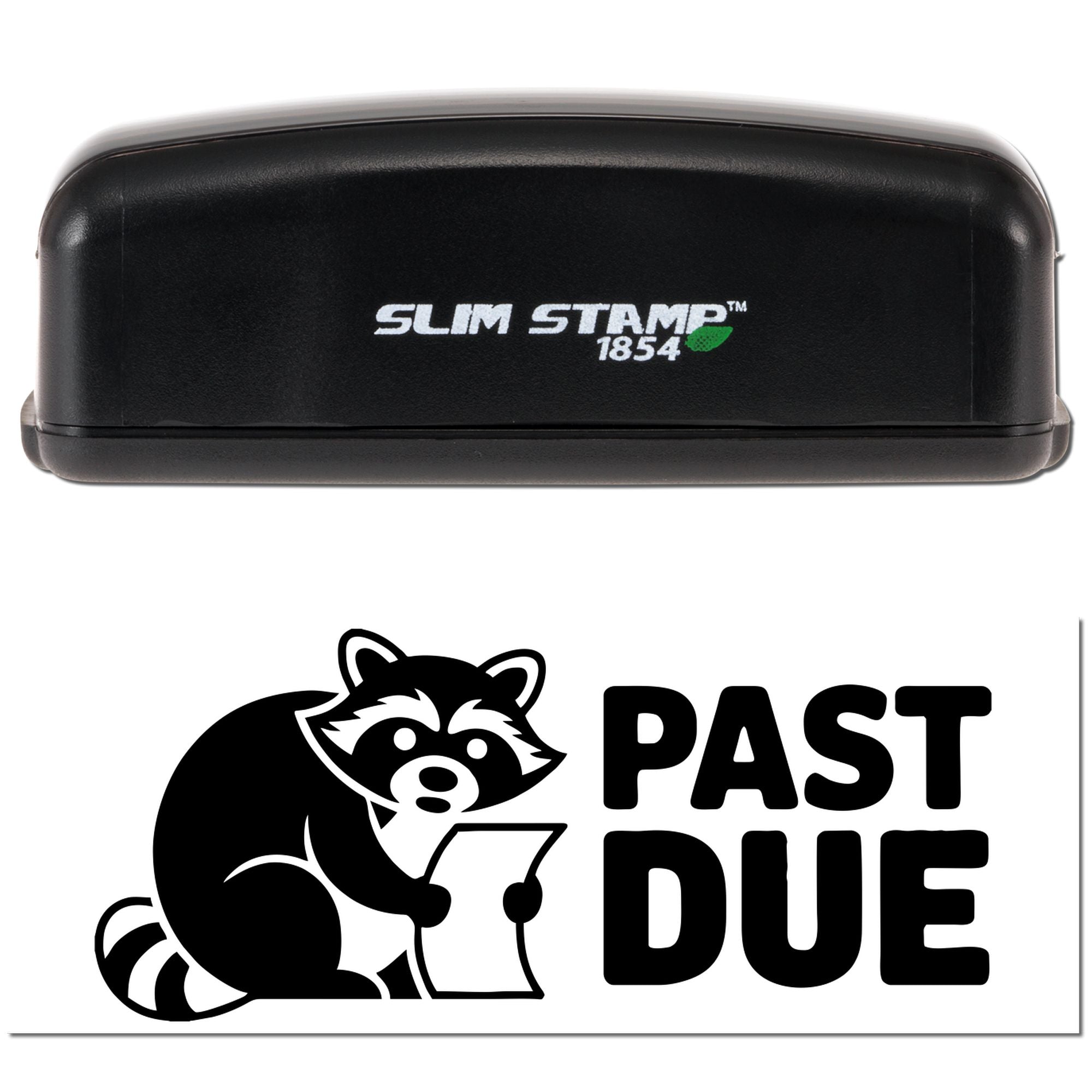 Earthy Overdue Raccoon Pre-Inked Stamp